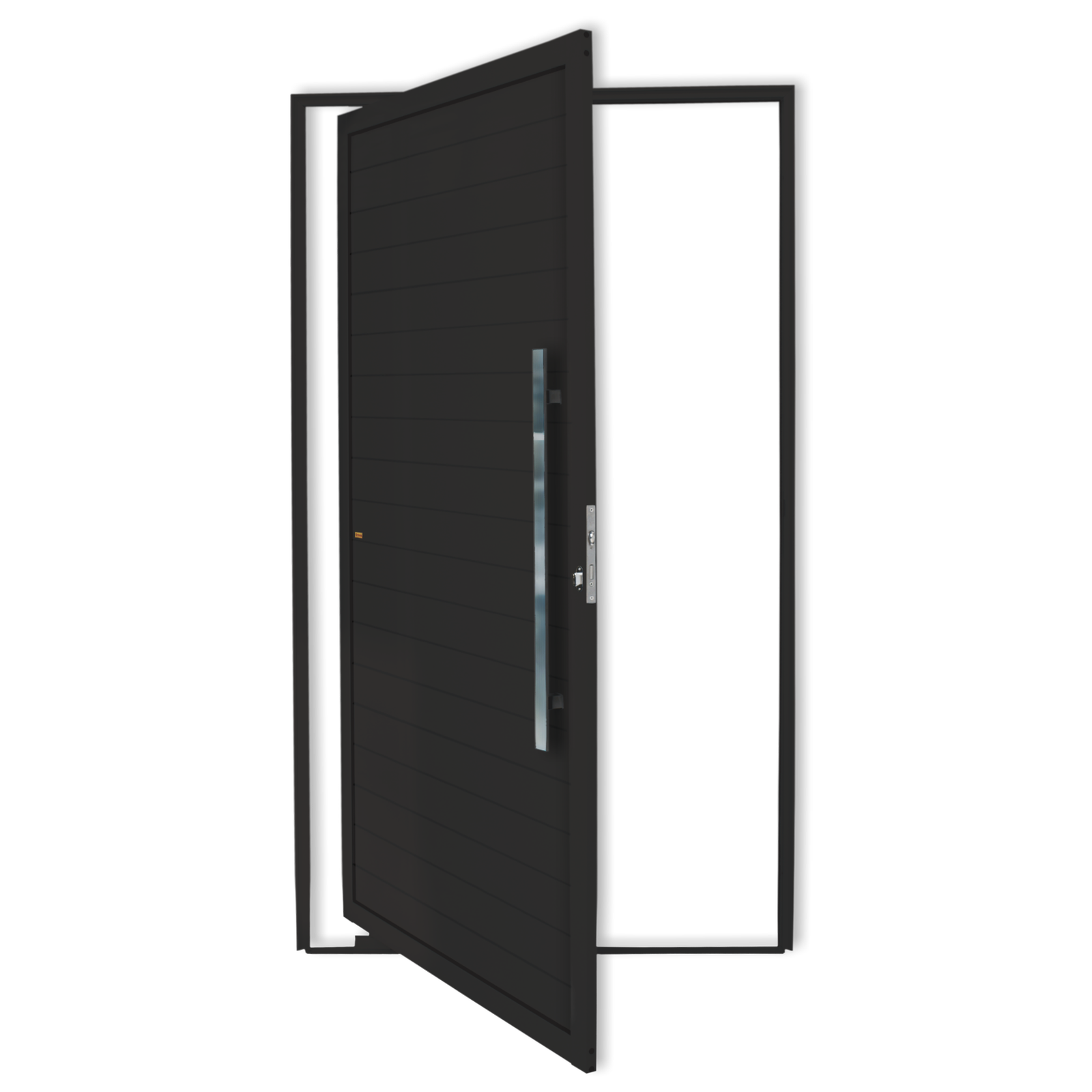 Porta Pivotante de Alumínio Lambril c/Puxador Linha Super-25 preto