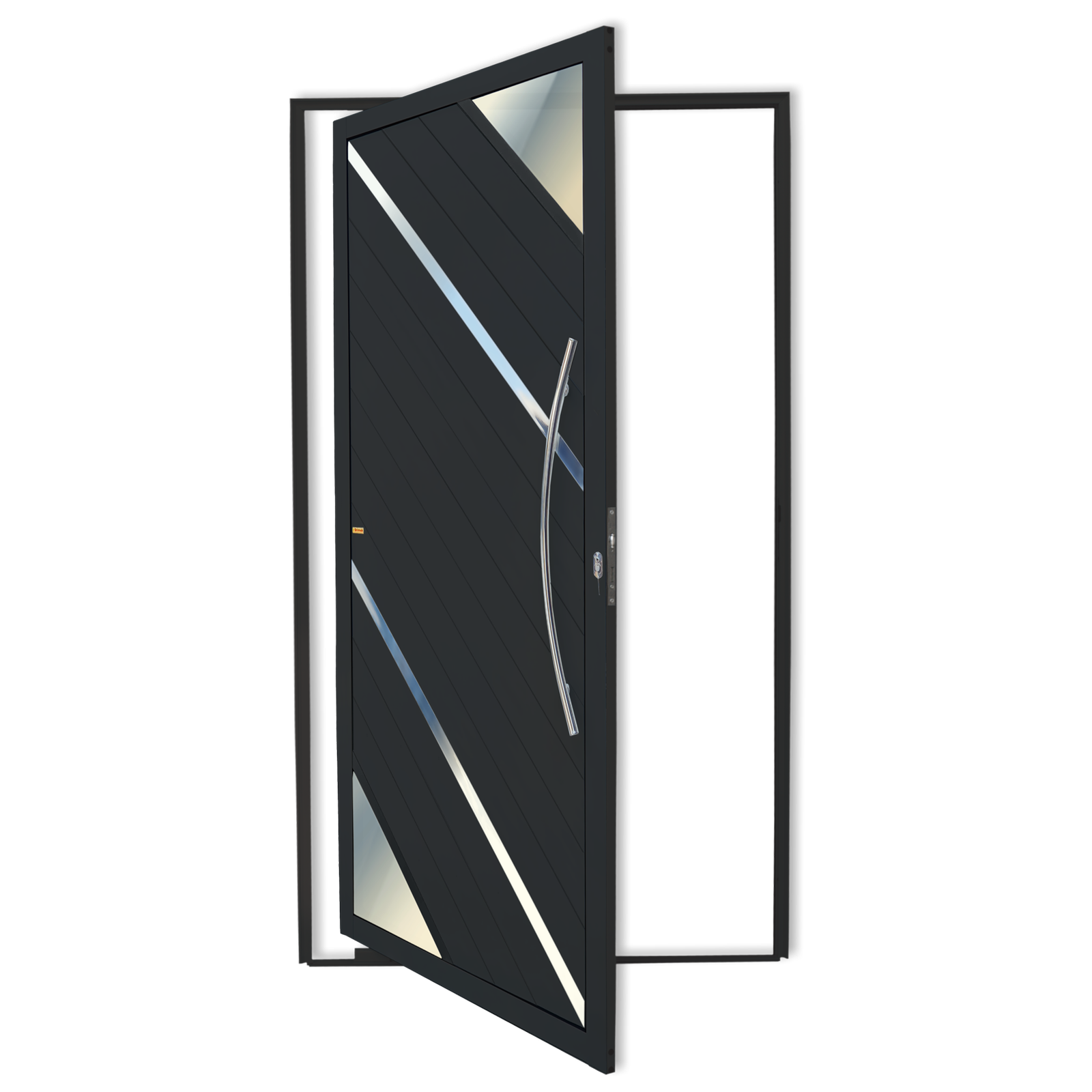 Porta Pivotante de Alumínio Oasis c/Puxador Linha Super-25 preto