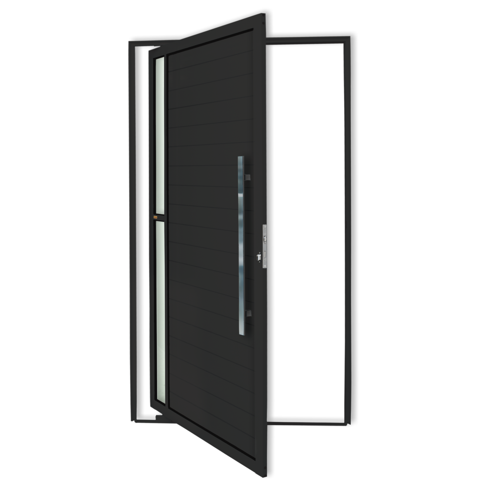 Porta Pivotante de Alumínio Visione c/Puxador Linha Super-25 preto