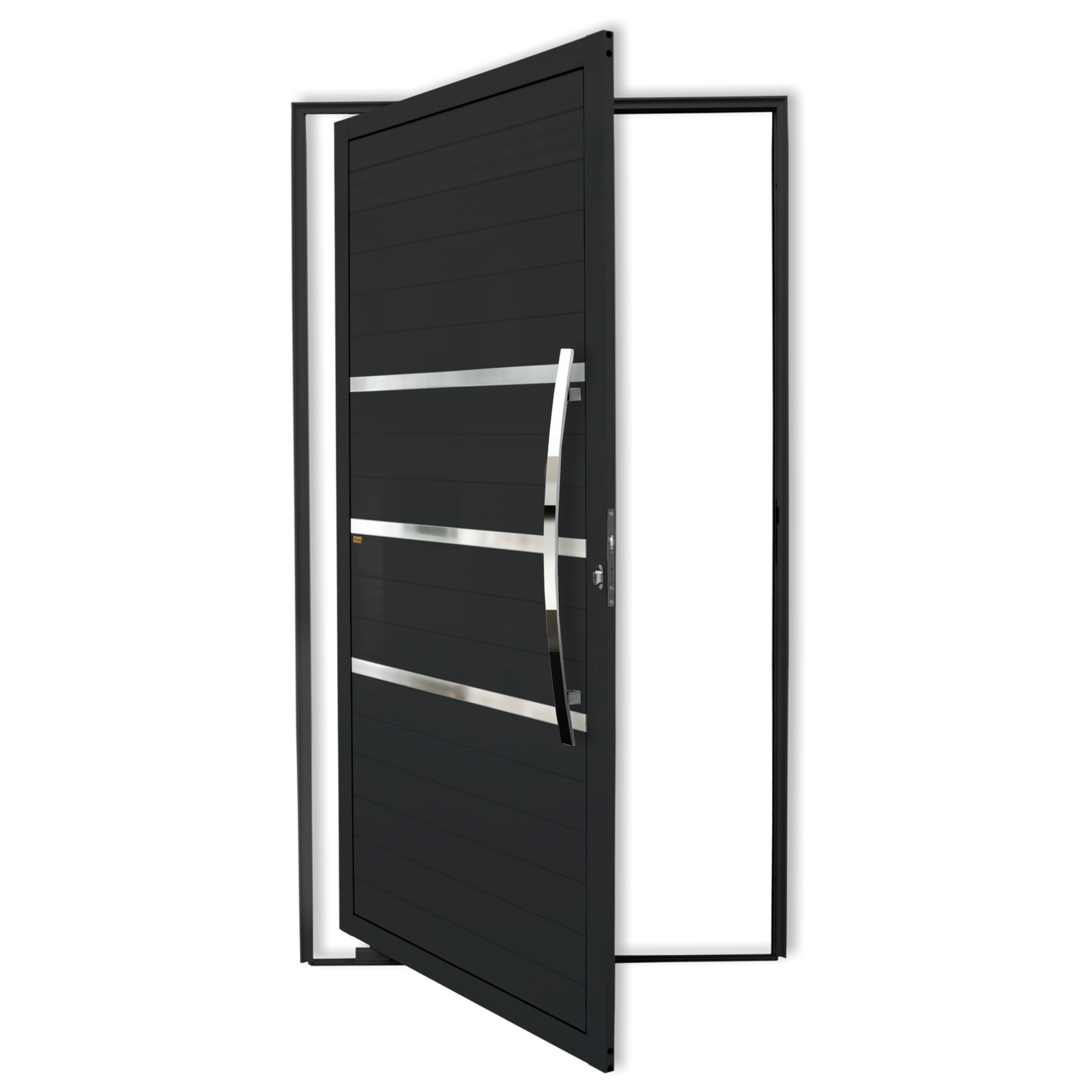 Porta Pivotante de Alumínio Evolution c/Puxador Linha Super-25 preto