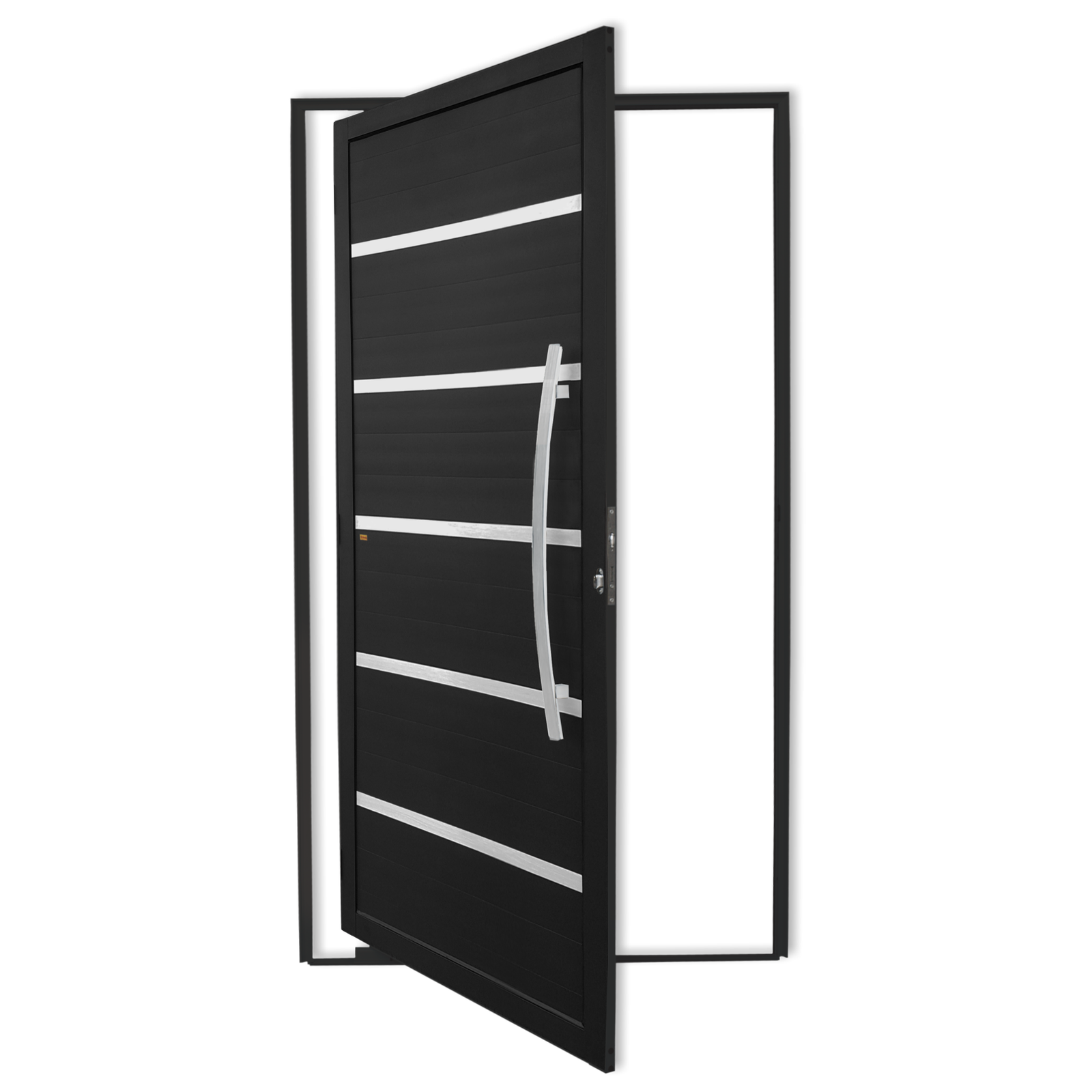 Porta Pivotante de Alumínio Premium c/Puxador Linha Super-25 preto