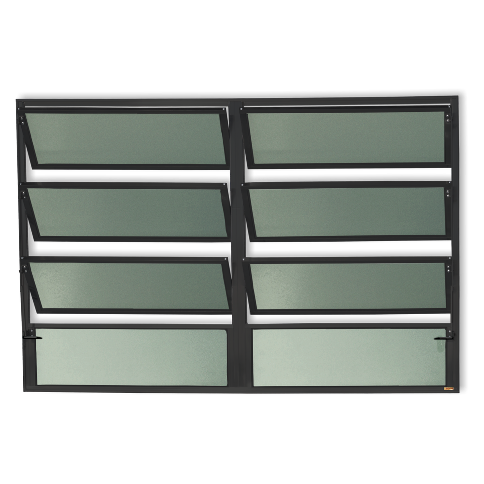 Basculante de Alumínio Plus 2 seções (2F+6M) preto