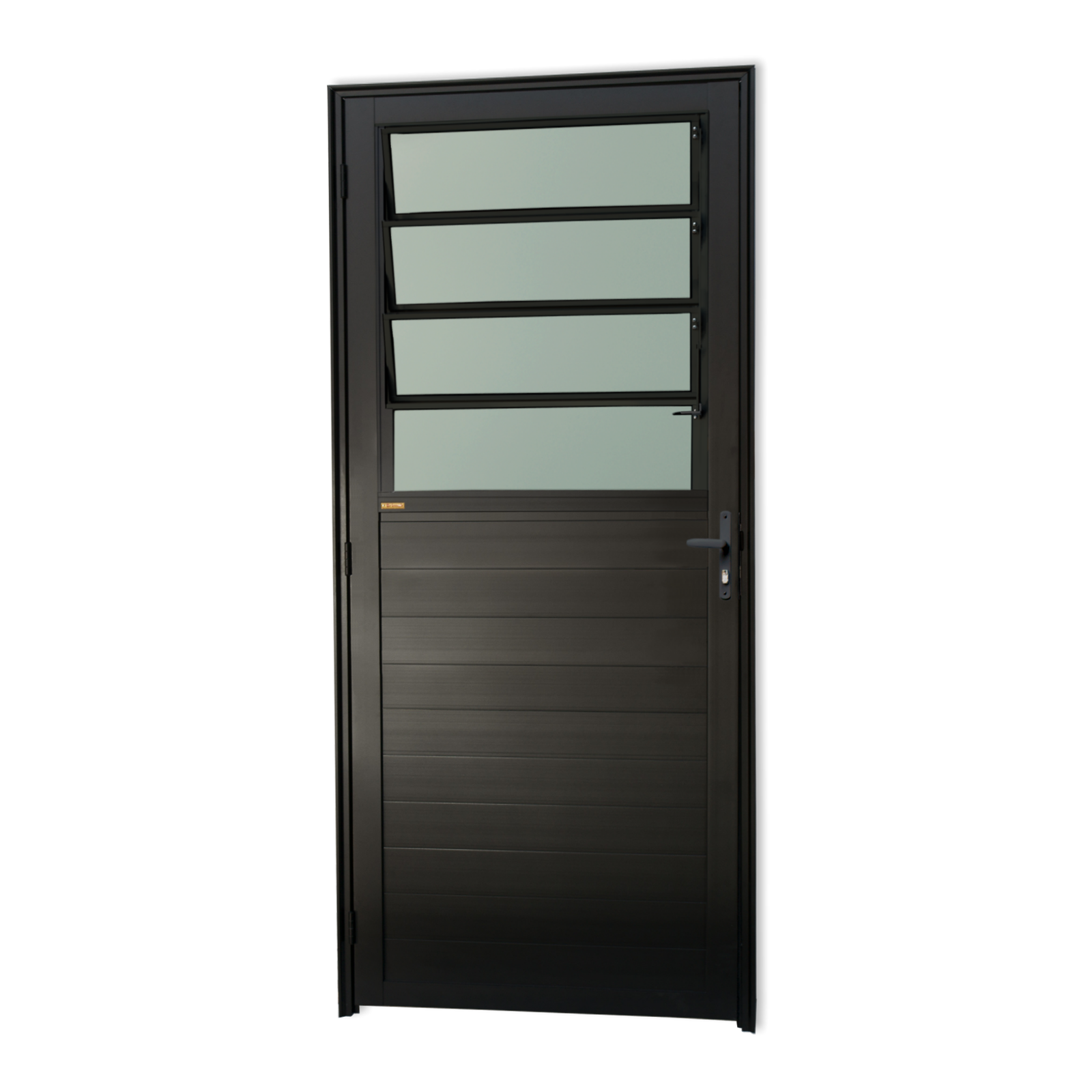 Porta de Alumínio Lambril c/basculante Linha Super-25 preto