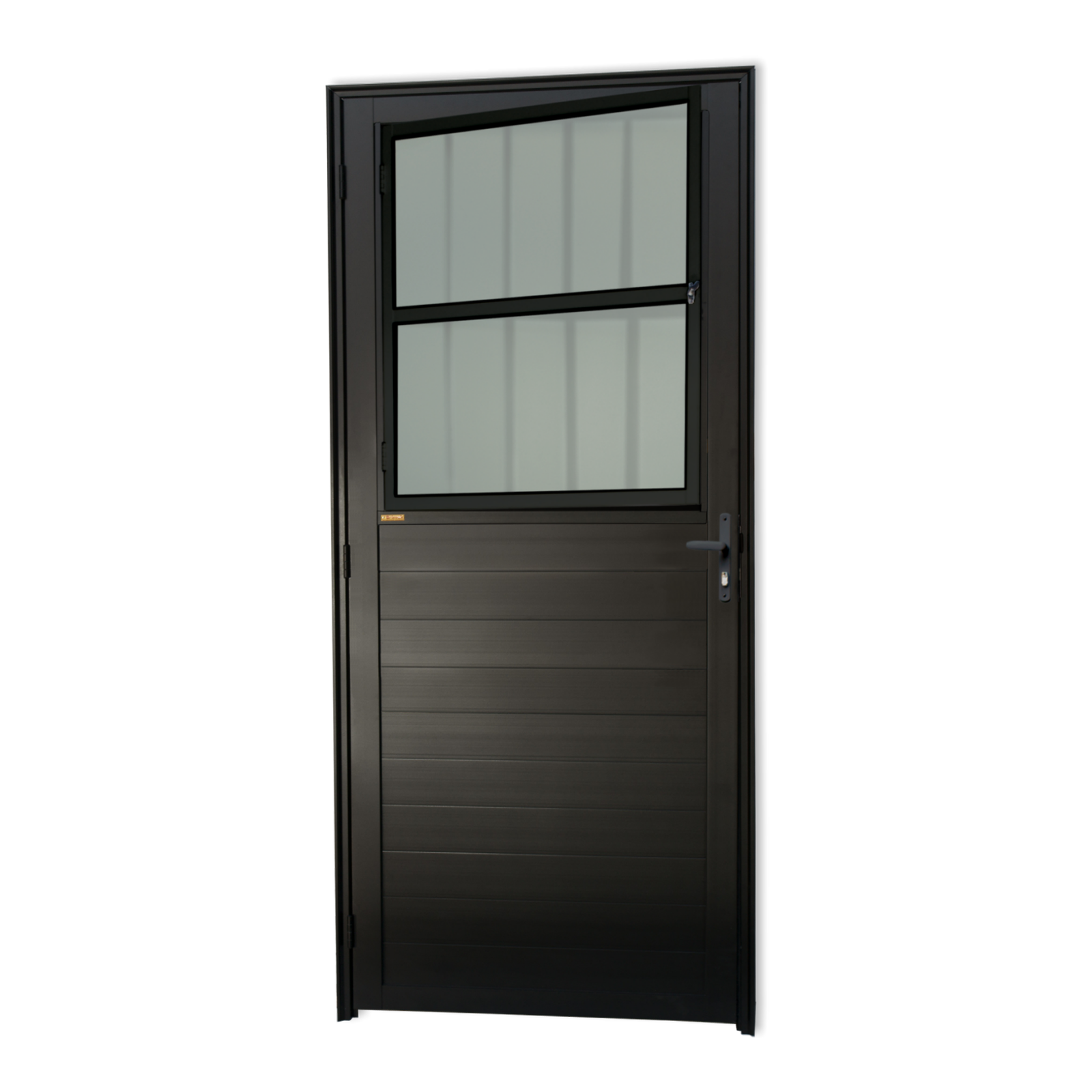 Porta de Alumínio Lambril c/grade Linha Super-25 preto