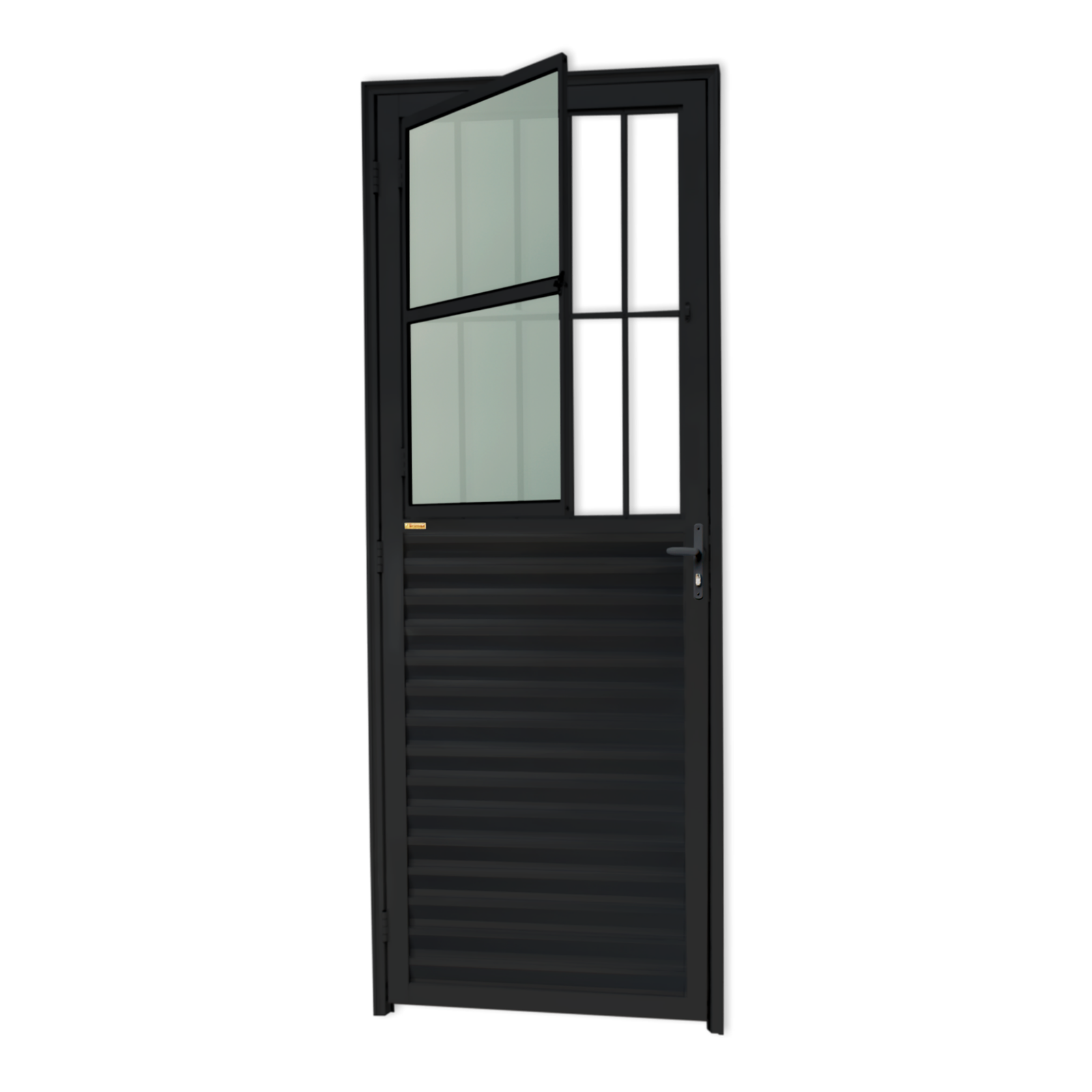 Porta de Alumínio Sala Linha L-25 preto