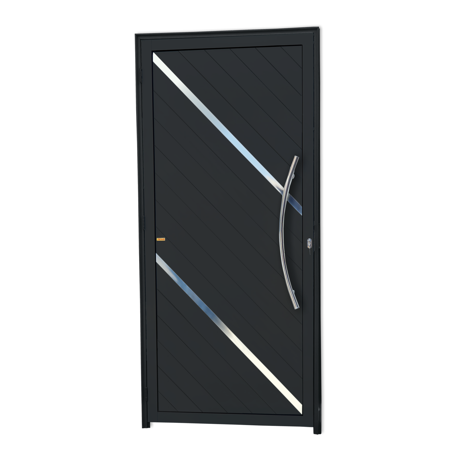 Porta de Alumínio Duna c/Puxador Linha Super-25 preto