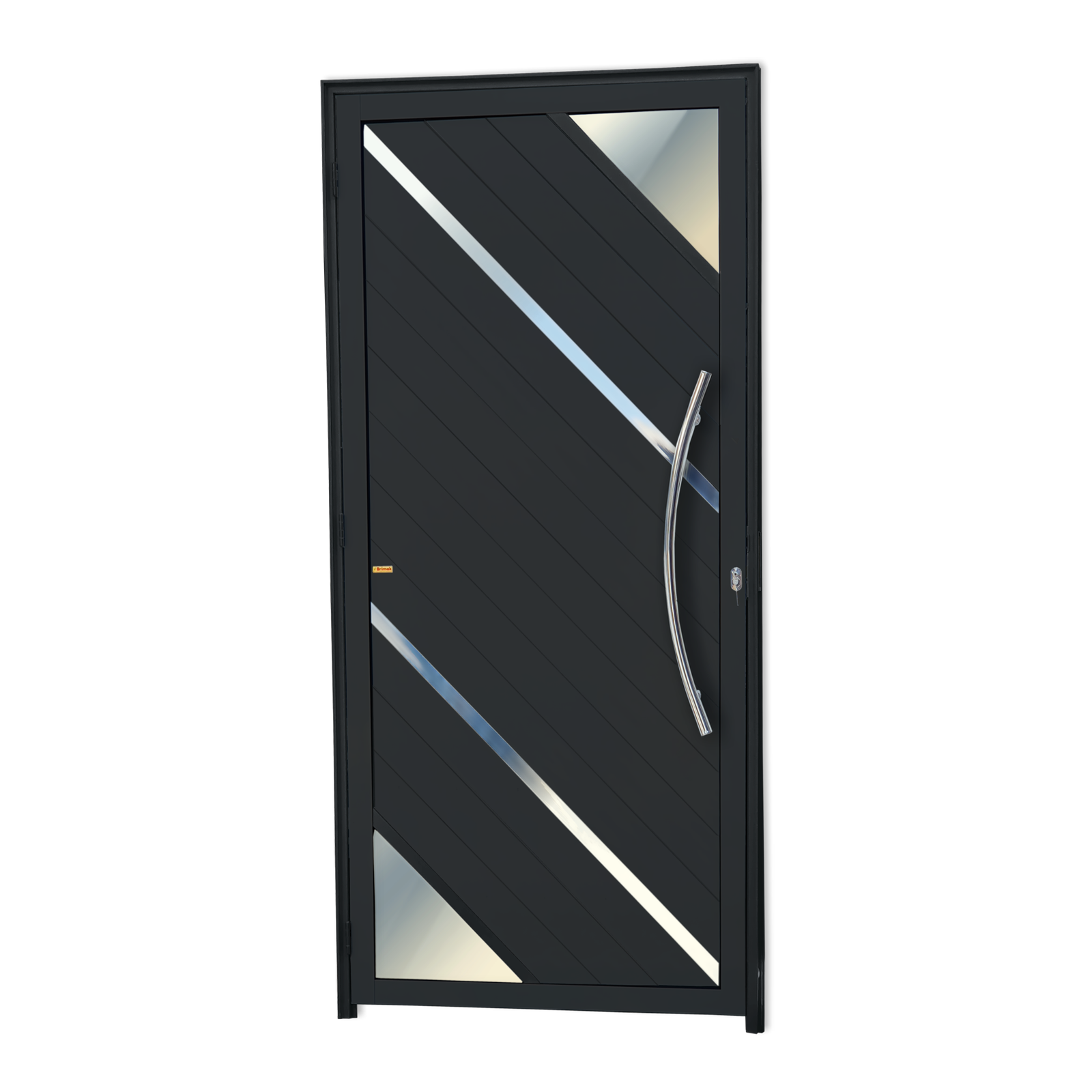 Porta de Alumínio Oasis c/Puxador Linha Super-25 preto