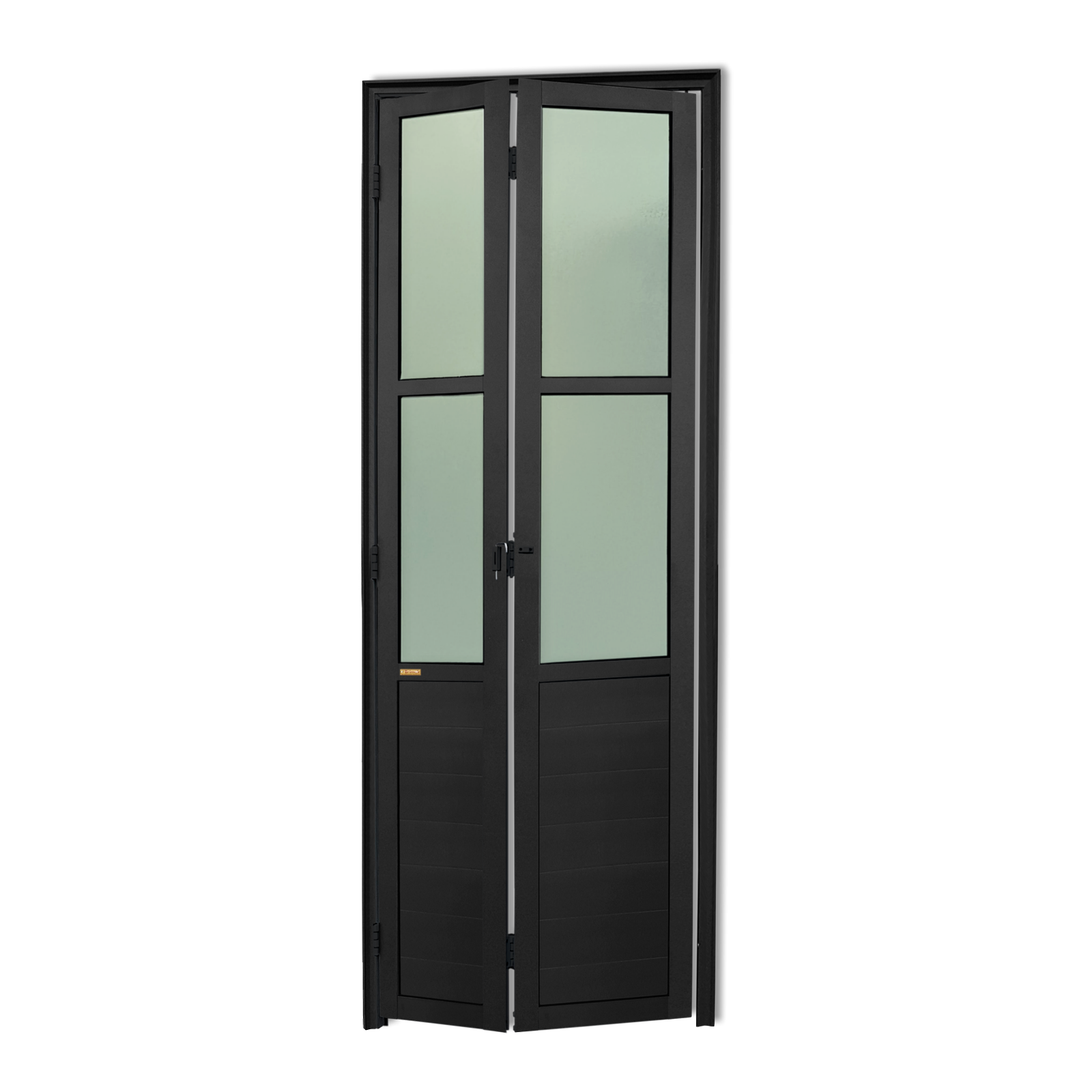 Porta de Alumínio Camarão com vidros Linha L-25 preto