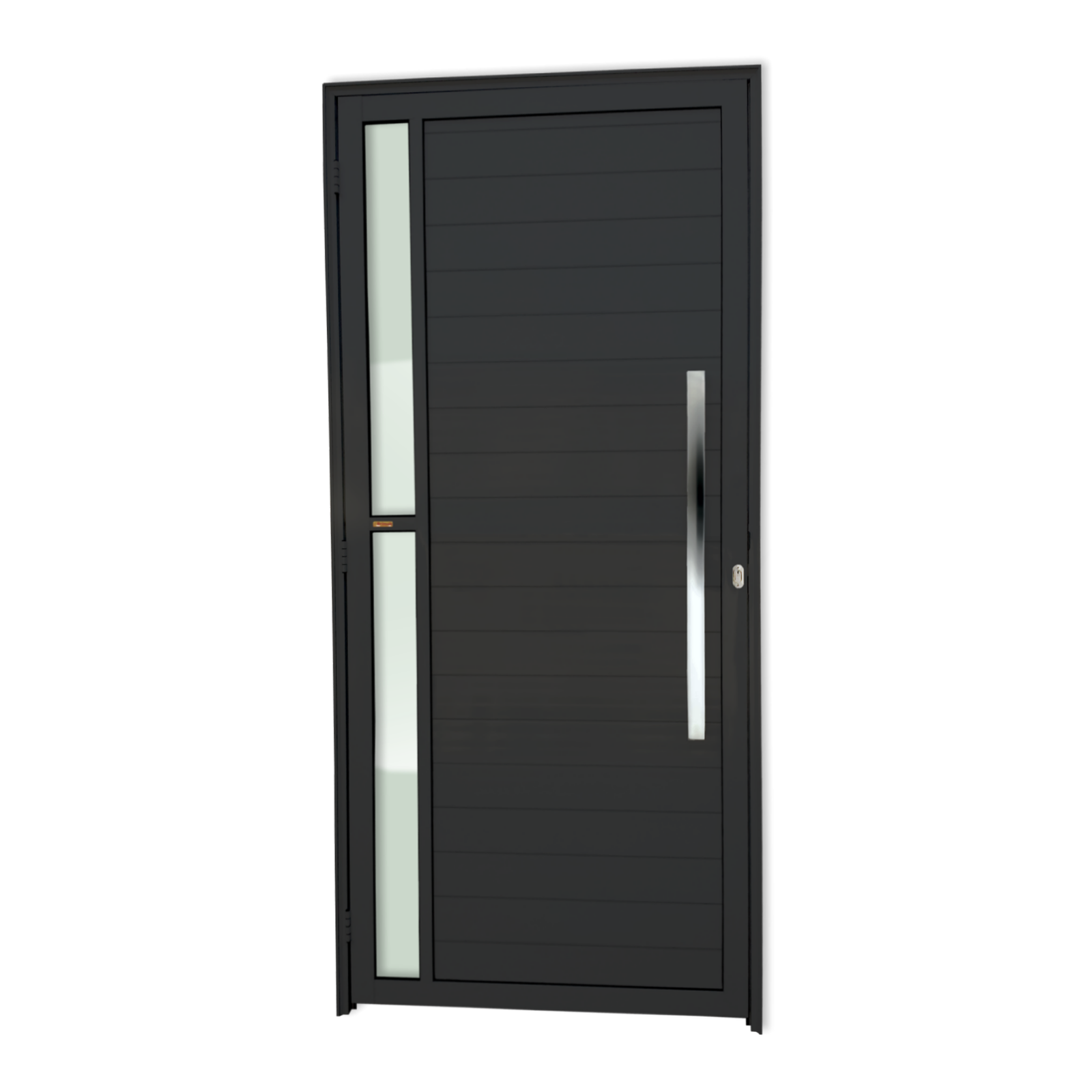 Porta de Alumínio Visione c/Puxador Linha Super-25 preto