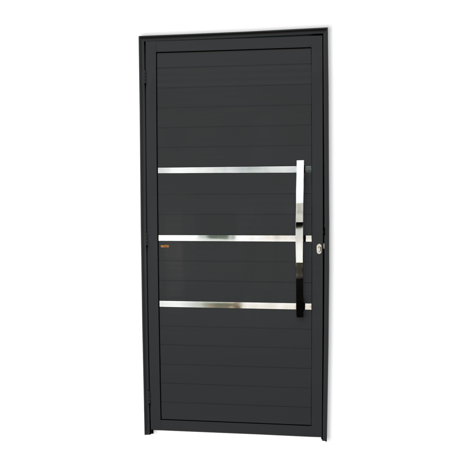 Porta de Alumínio Evolution c/Puxador Linha Super-25 preto