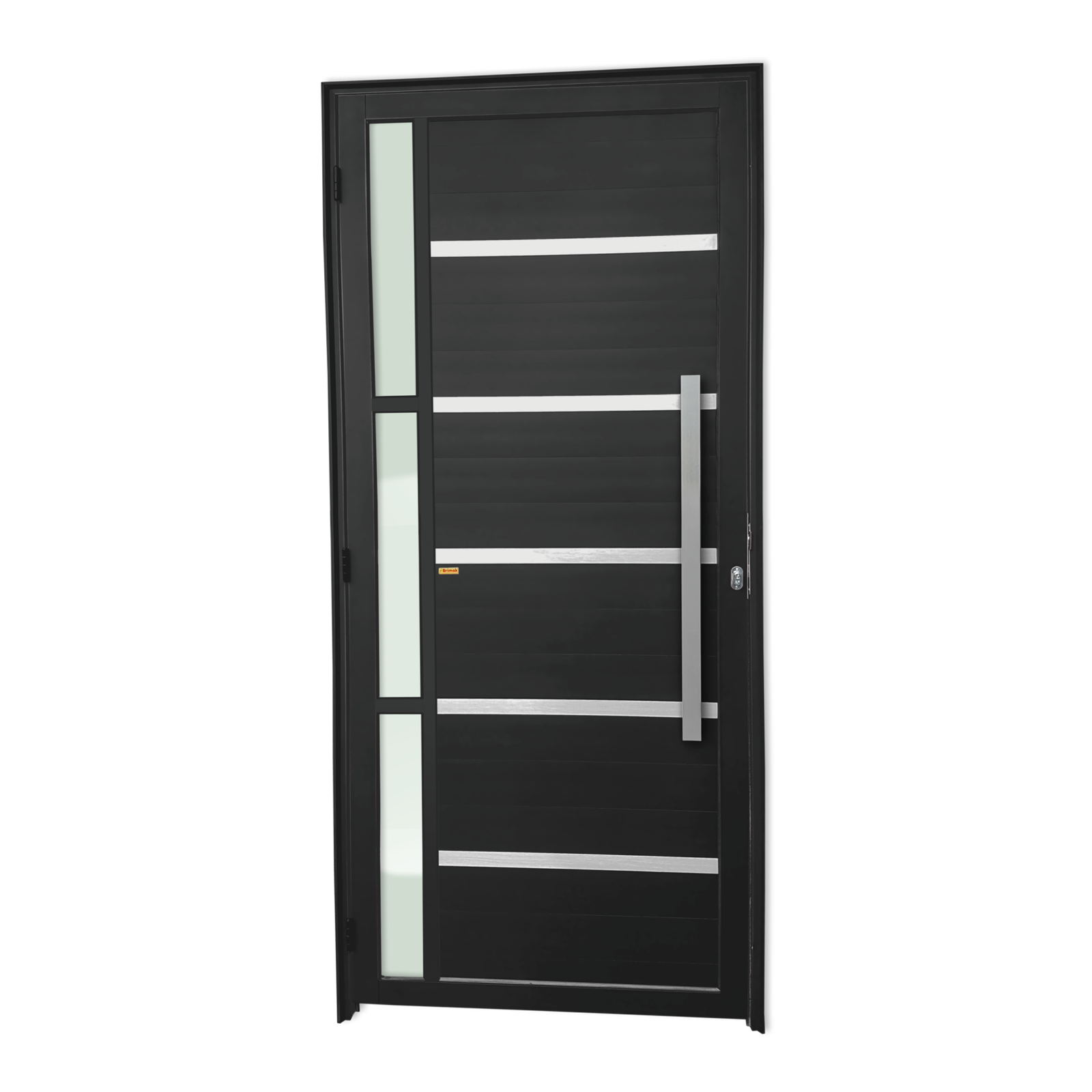 Porta de Alumínio Miraggio c/Puxador Linha Super-25 preto