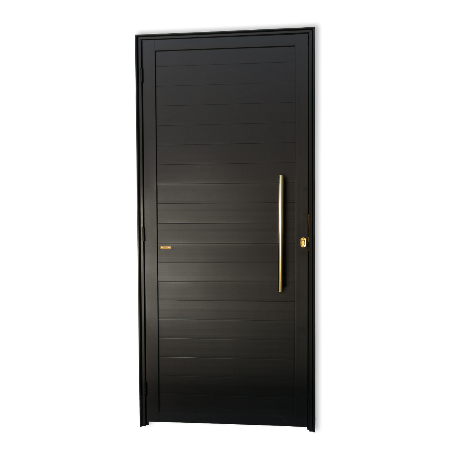 Porta de Alumínio Lambril c/Puxador Linha Super-25 preto dourado