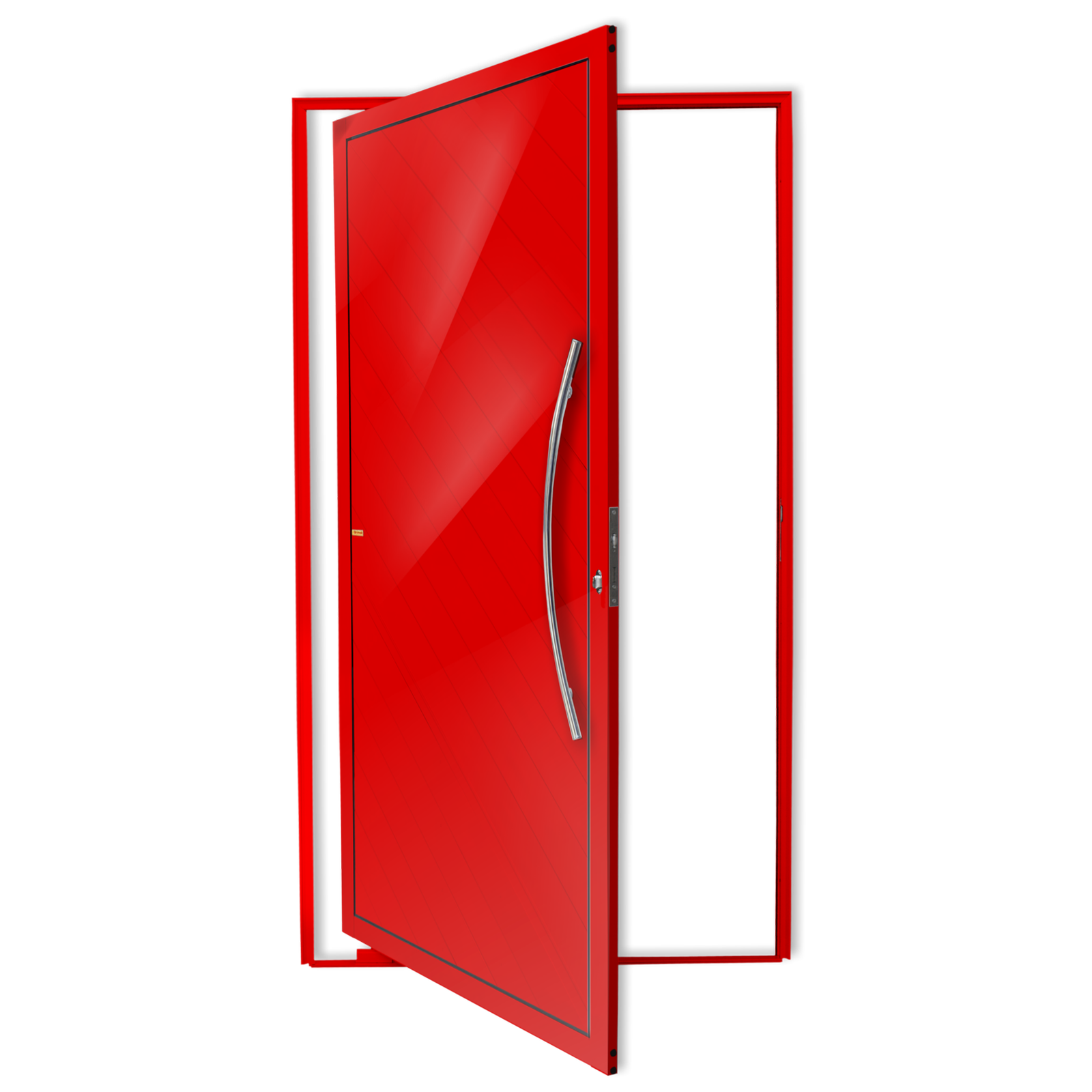 Porta Pivotante de Alumínio Savana c/Puxador Linha Super-25 vermelho