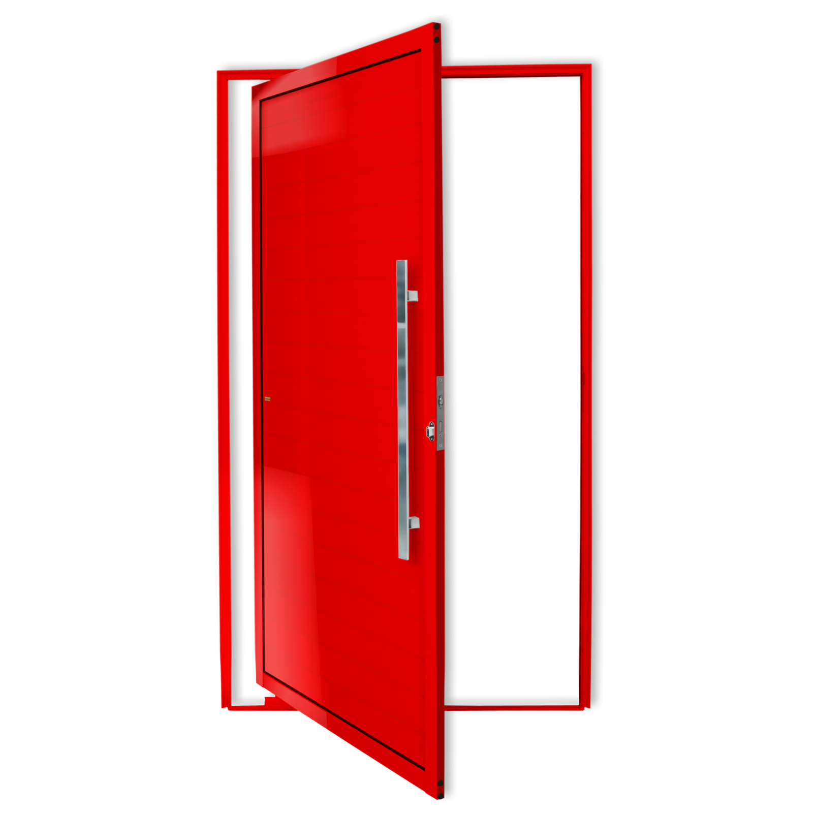 Porta Pivotante de Alumínio Lambril c/Puxador Linha Super-25 vermelho