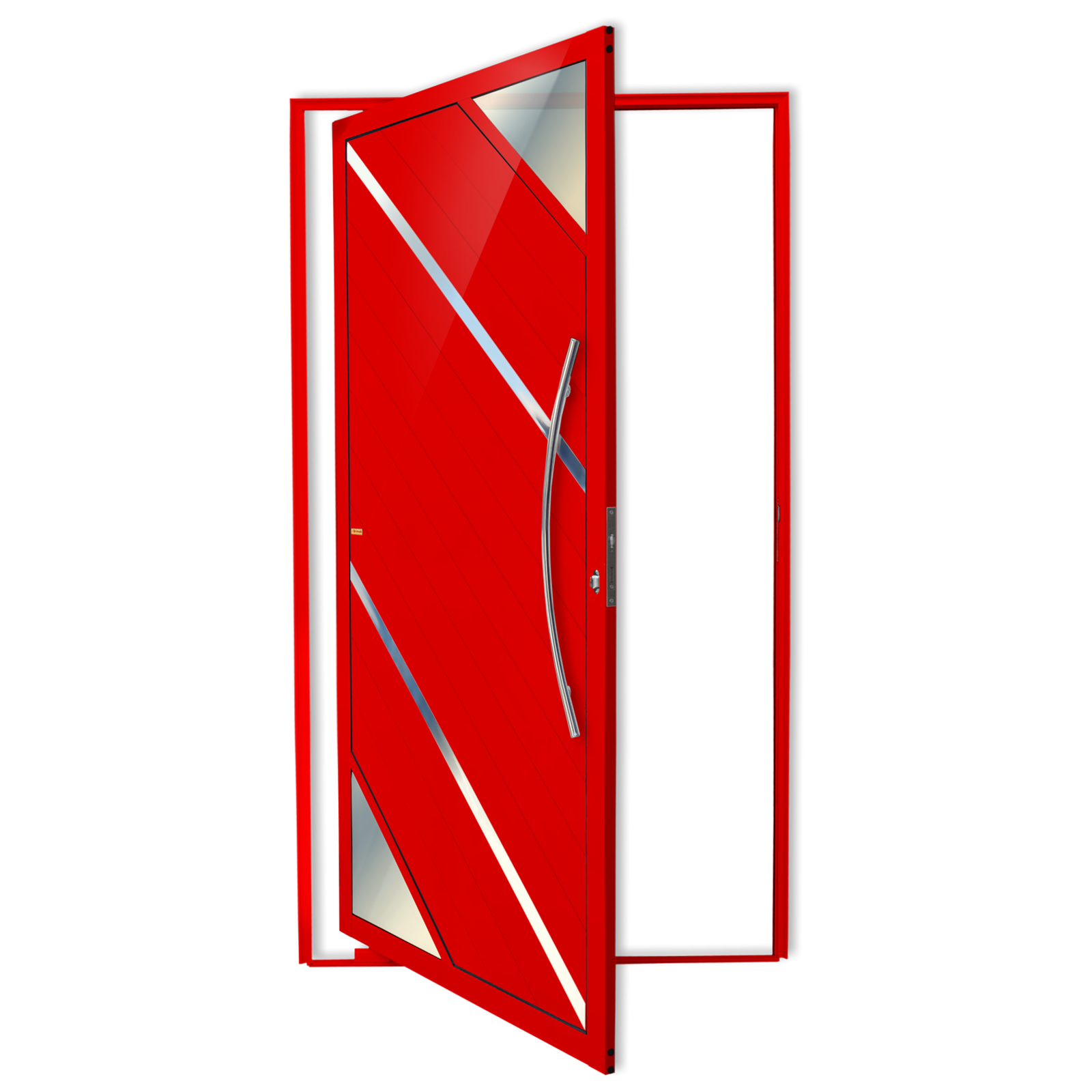 Porta Pivotante de Alumínio Oasis c/Puxador Linha Super-25 vermelho