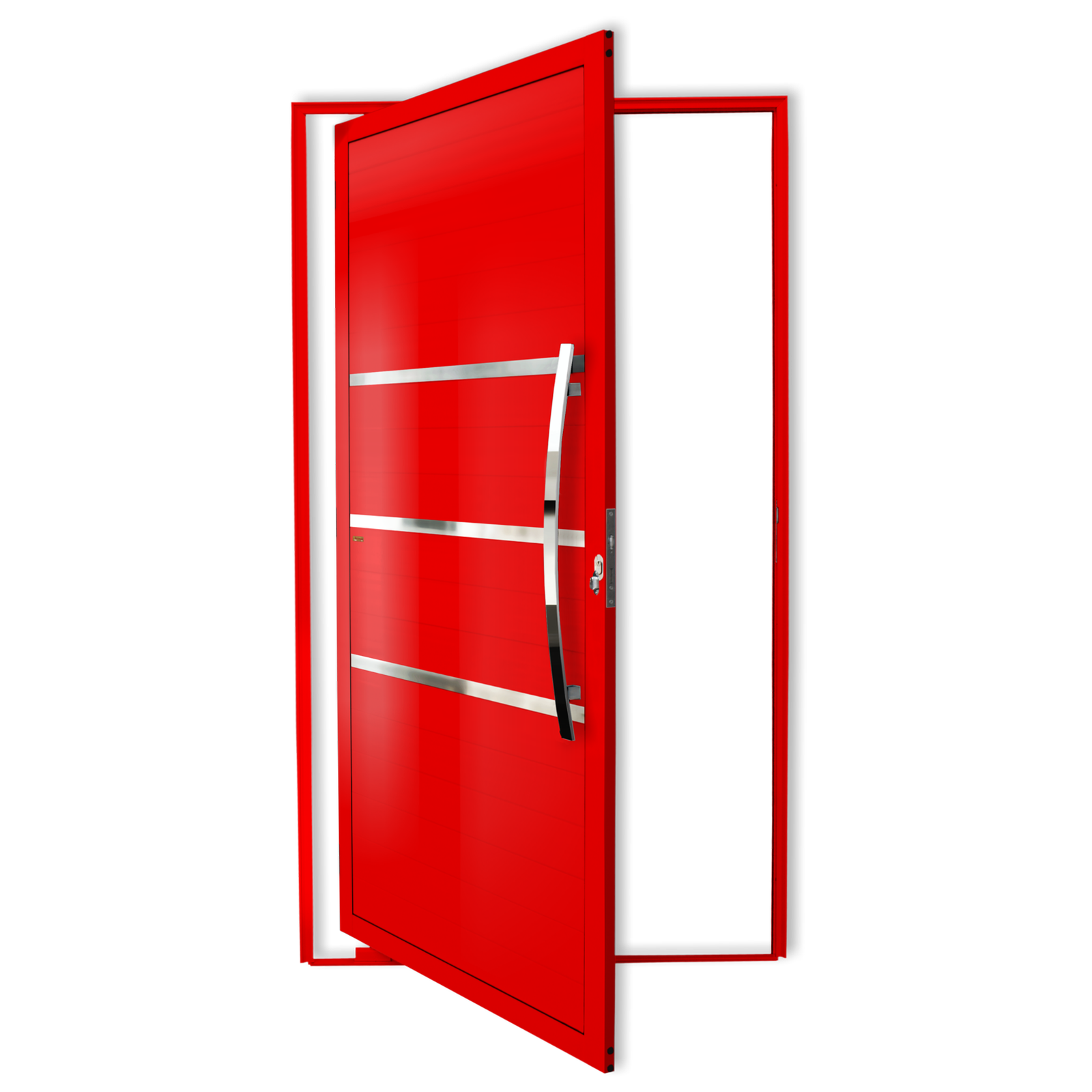 Porta Pivotante de Alumínio Evolution c/Puxador Linha Super-25 vermelho