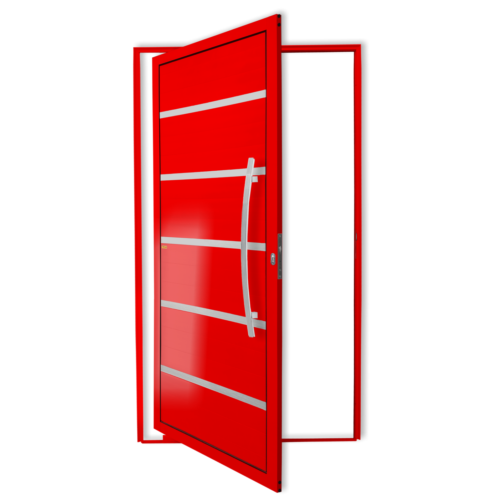 Porta Pivotante de Alumínio Premium c/Puxador Linha Super-25 vermelho