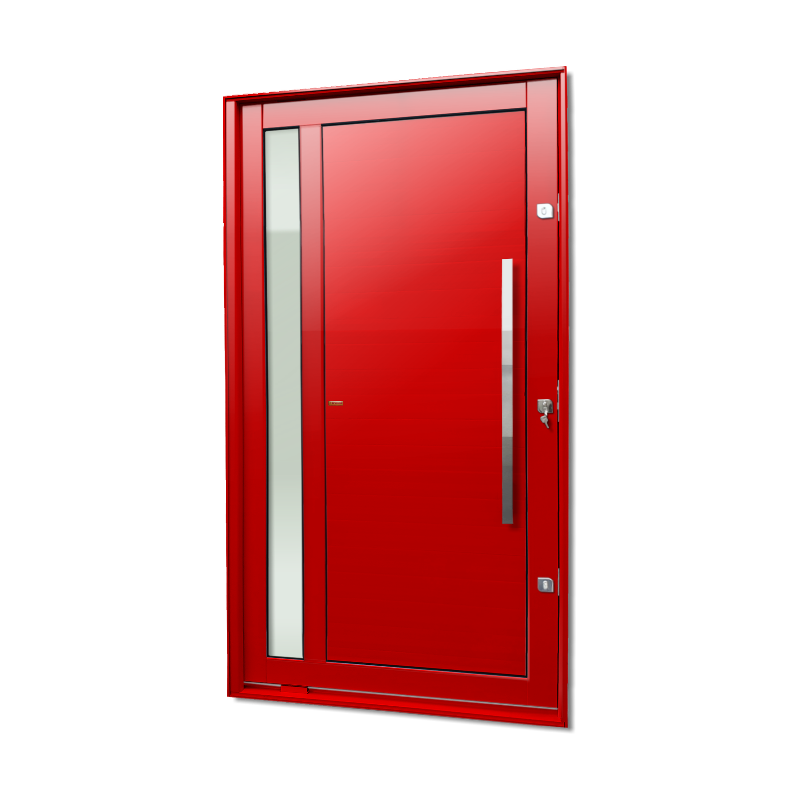 Porta Pivotante de Alumínio Visione c/Puxador Linha Elite vermelho