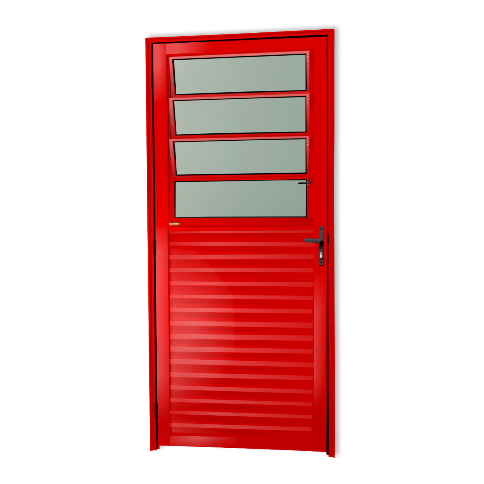 Porta de Alumínio Basculante Linha Super-25 vermelho
