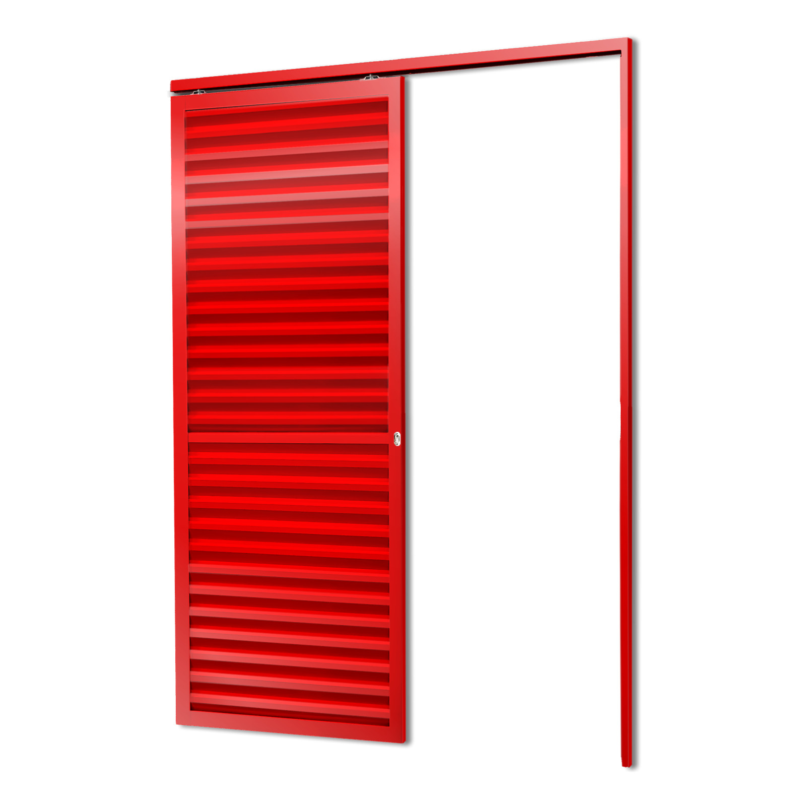 Porta de Alumínio Suspensa Veneziana Linha L-25 vermelho