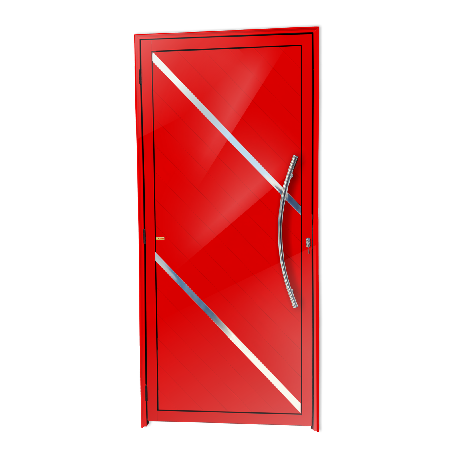 Porta de Alumínio Duna c/Puxador Linha Super-25 vermelho