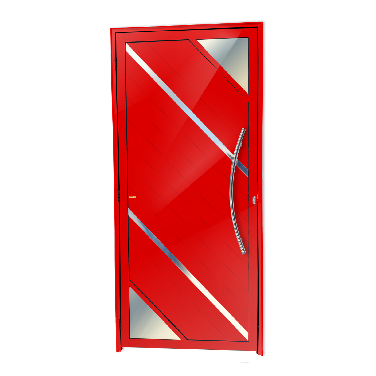 Porta de Alumínio Oasis c/Puxador Linha Super-25 vermelho