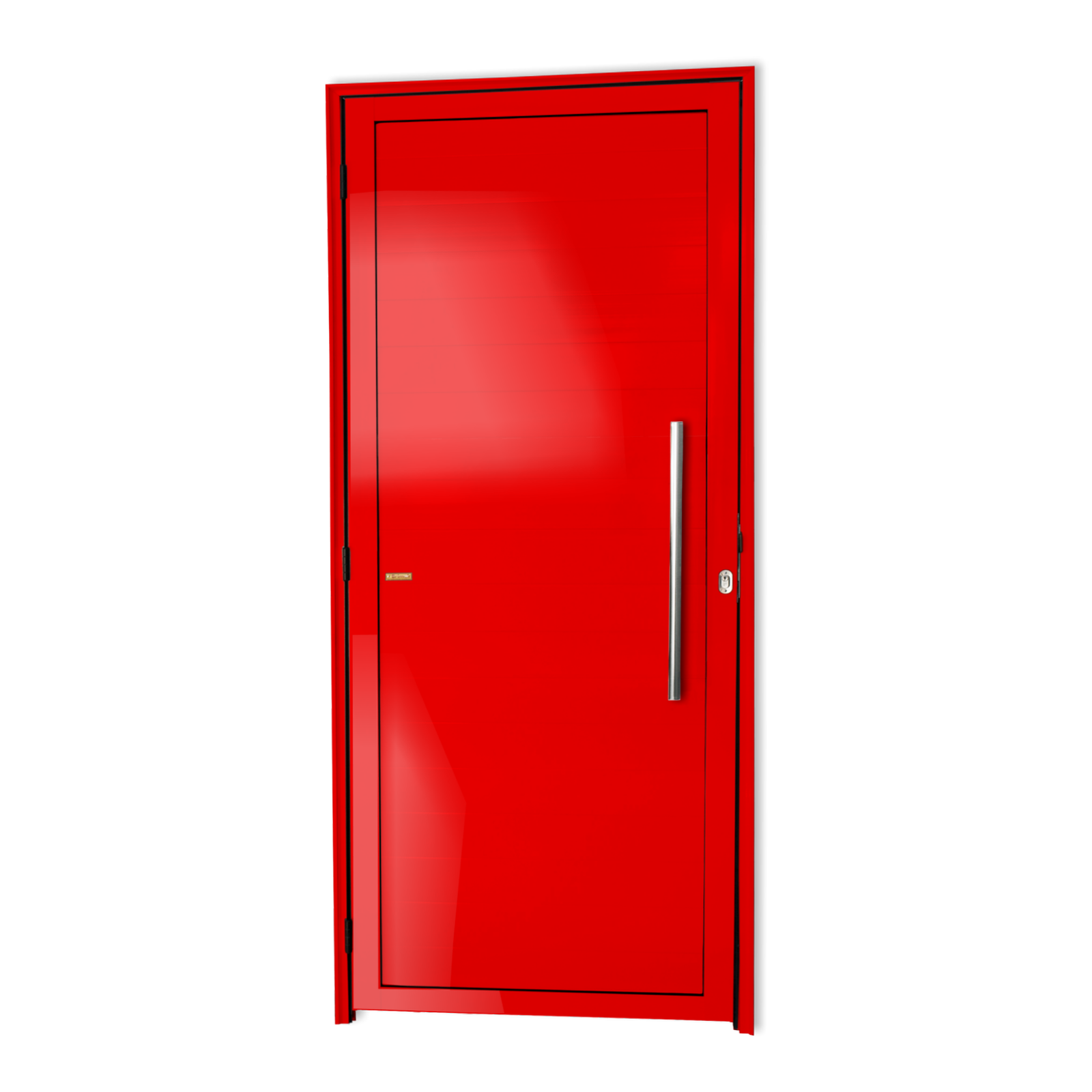 Porta de Alumínio Lambril c/Puxador Linha Super-25 vermelho