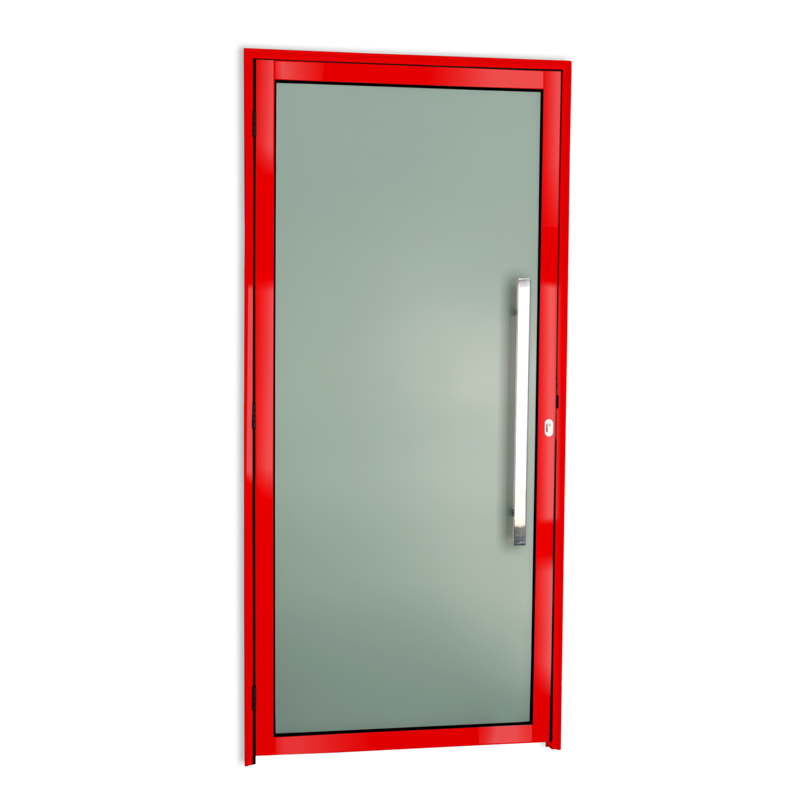 Porta de Alumínio Murano c/Puxador Linha Super-25 vermelho