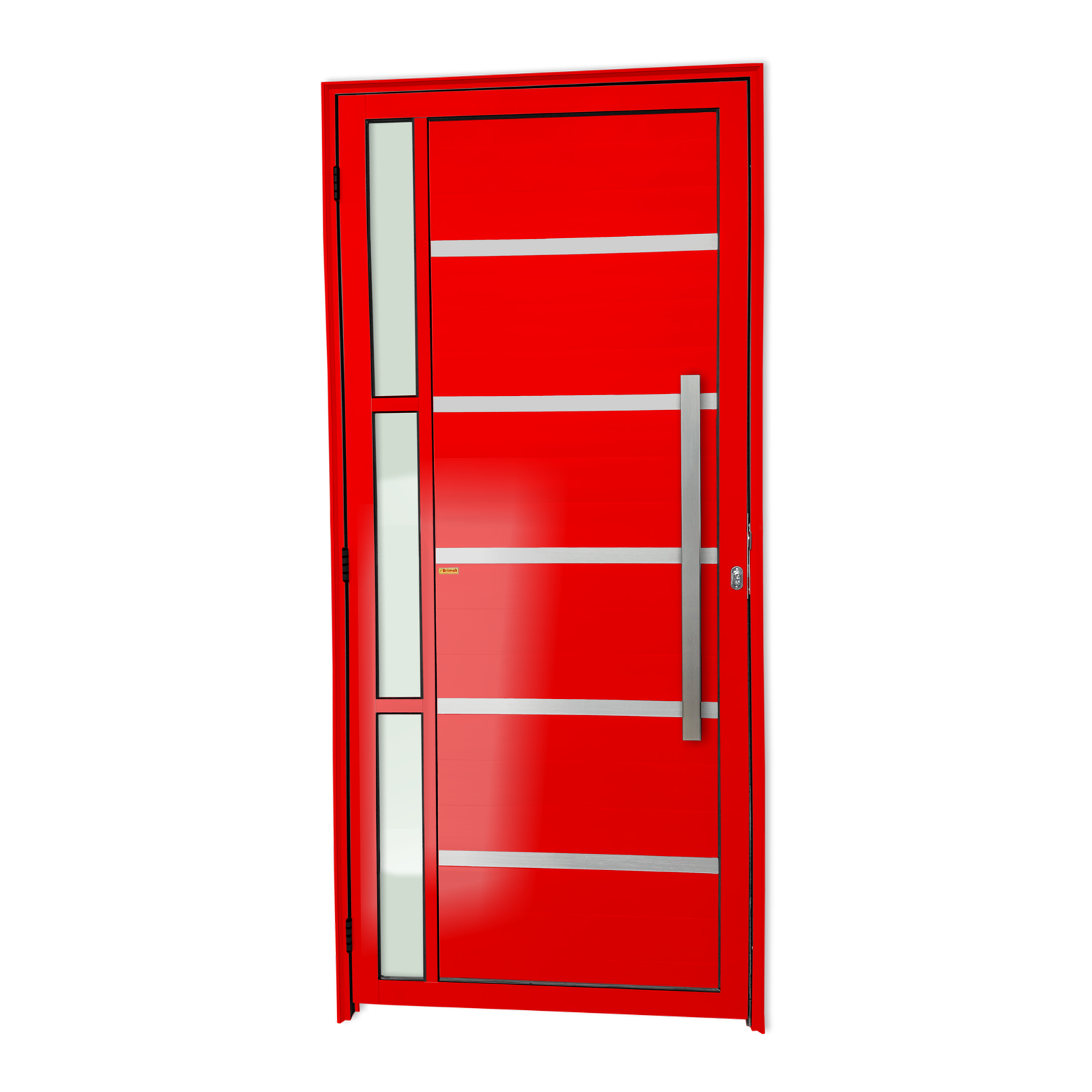 Porta de Alumínio Miraggio c/Puxador Linha Super-25 vermelho