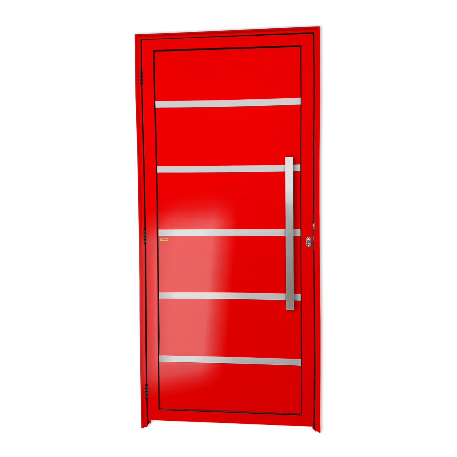 Porta de Alumínio Premium c/Puxador Linha Super-25 vermelho