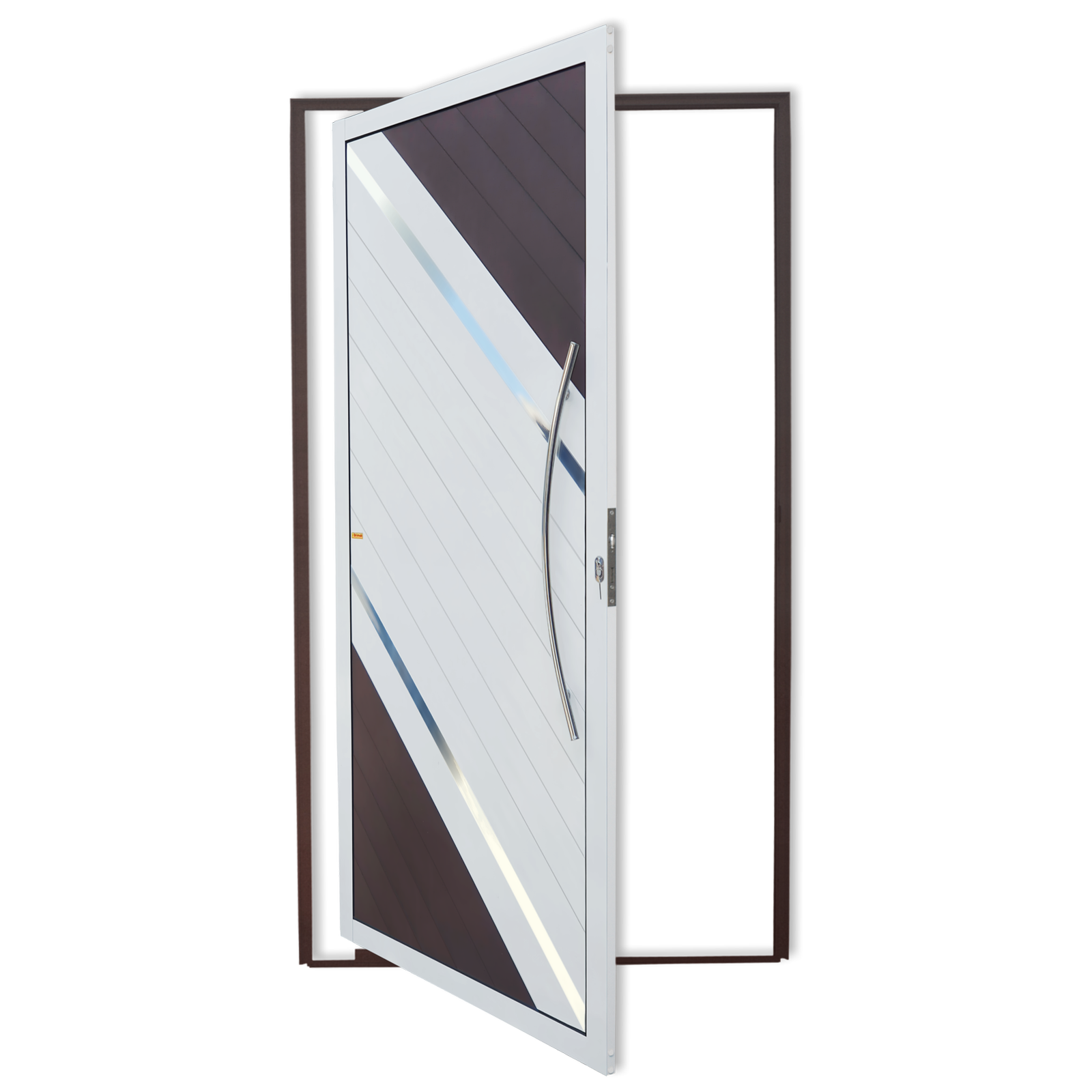 Porta Pivotante de Alumínio Duna c/Puxador Linha Super-25 mix corten