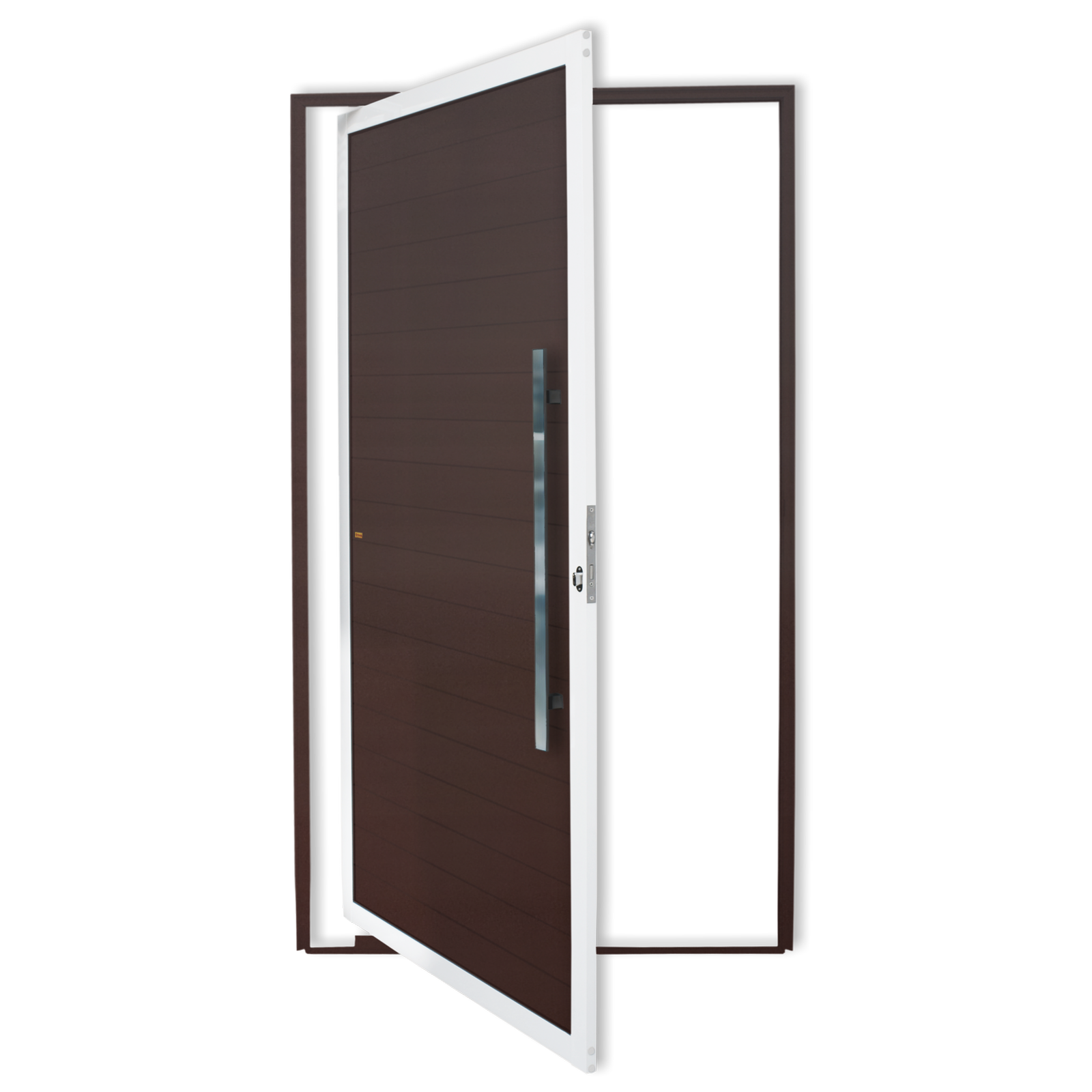 Porta Pivotante de Alumínio Lambril c/Puxador Linha Super-25 mix corten