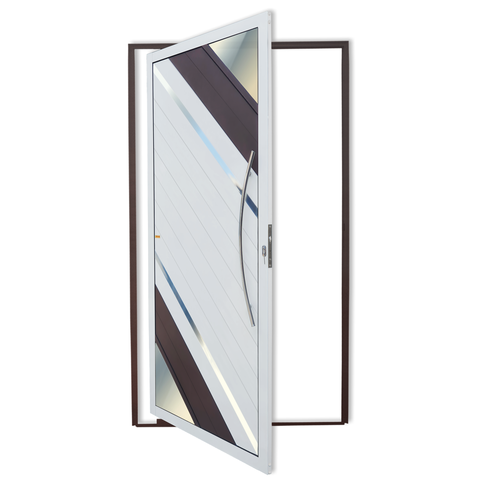 Porta Pivotante de Alumínio Oasis c/Puxador Linha Super-25 mix corten