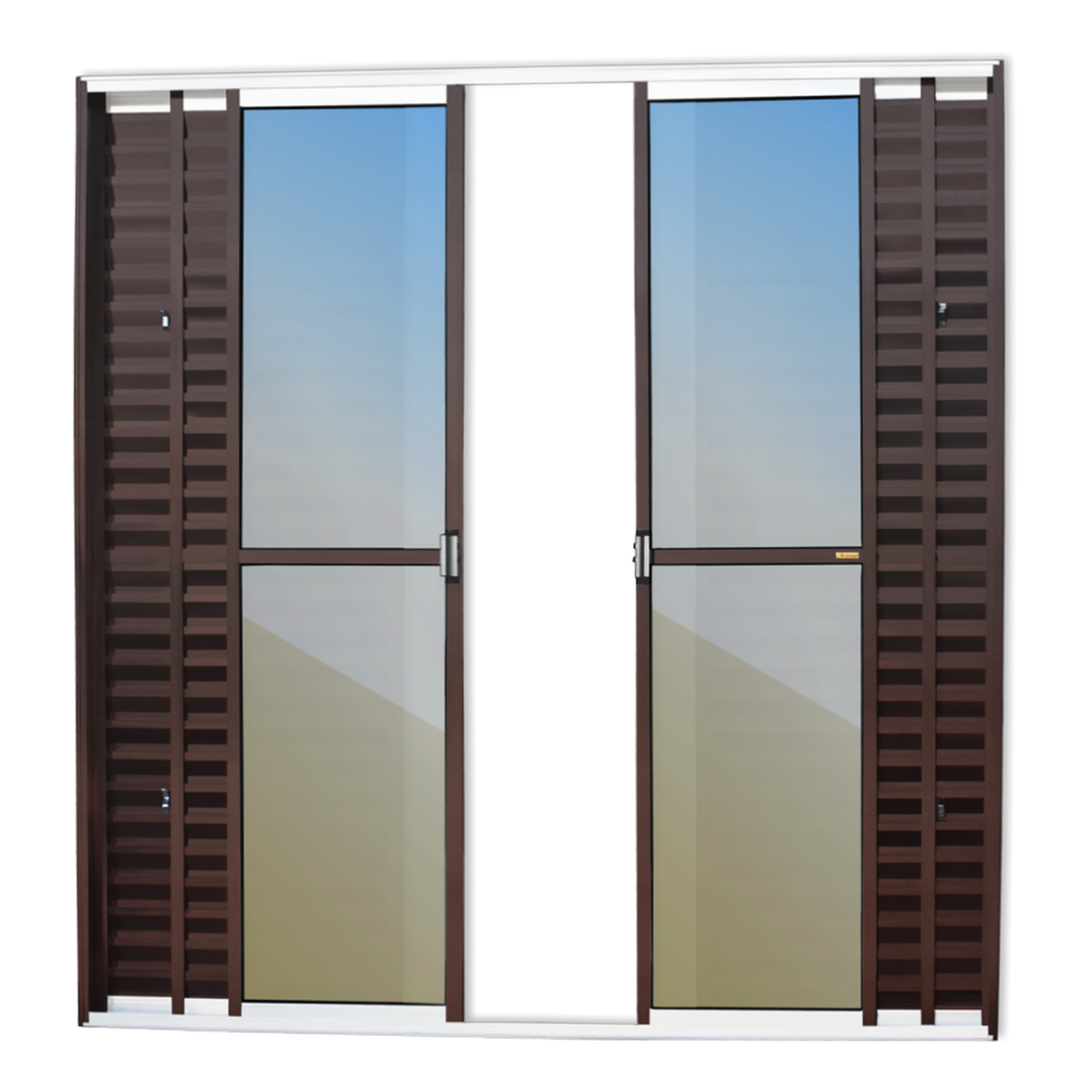 Porta Balcão de Alumínio 6 Folhas mix corten