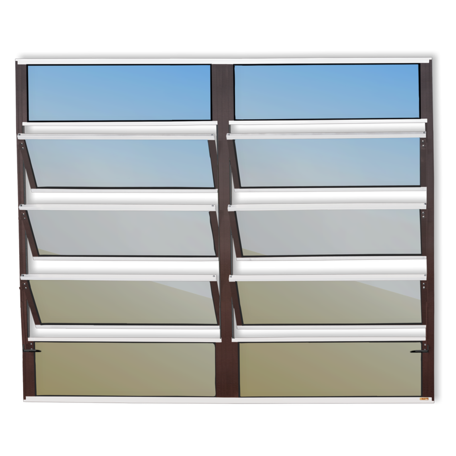 Basculante de Alumínio Plus 2 seções (4F+6M) mix corten