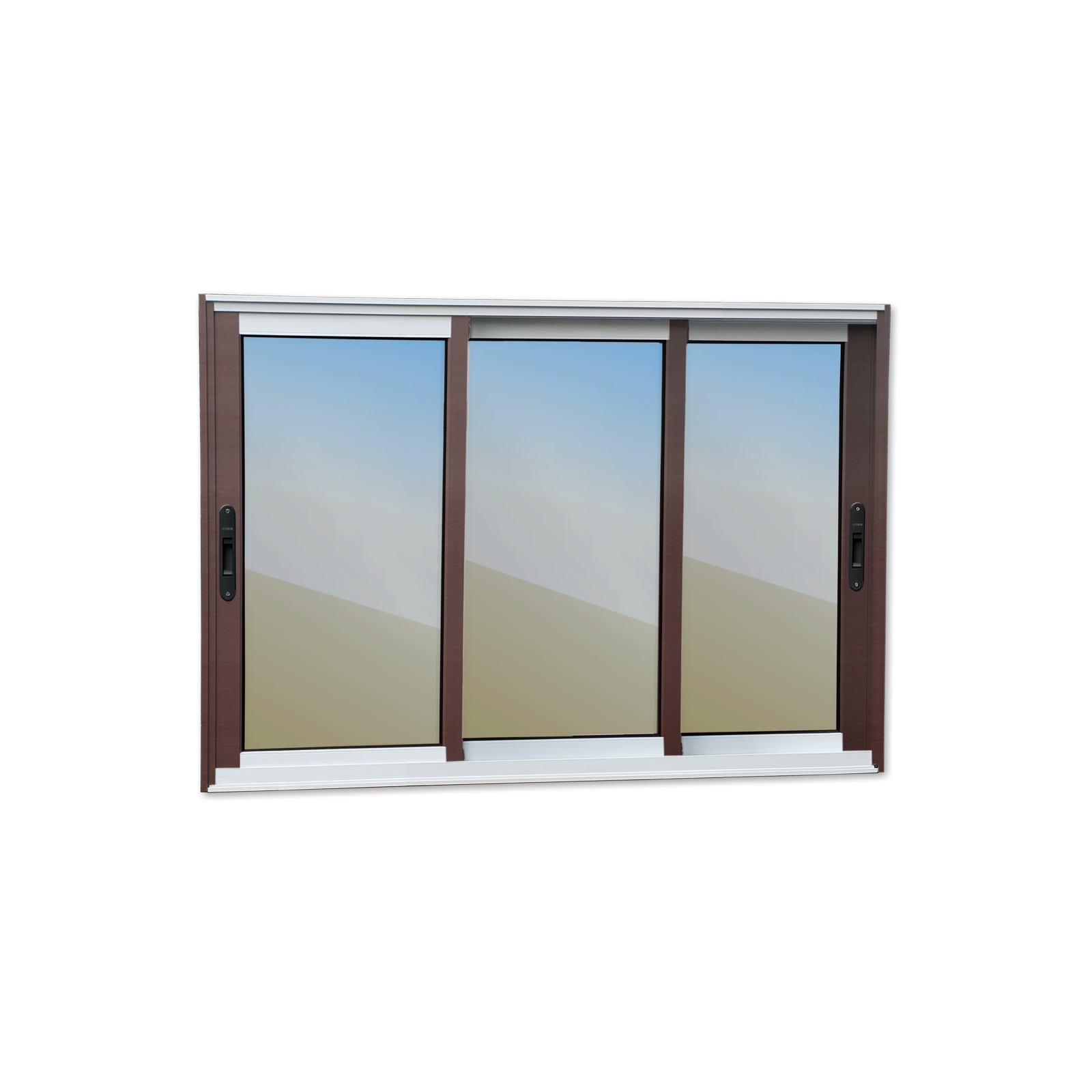 Janela de Alumínio 3 Folhas Elite mix corten