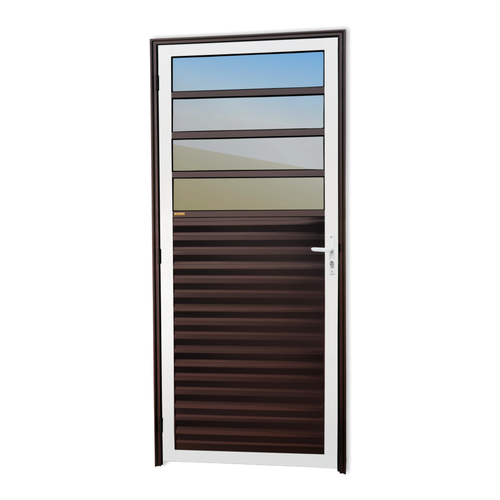 Porta de Alumínio Cozinha Linha Super-25 mix corten