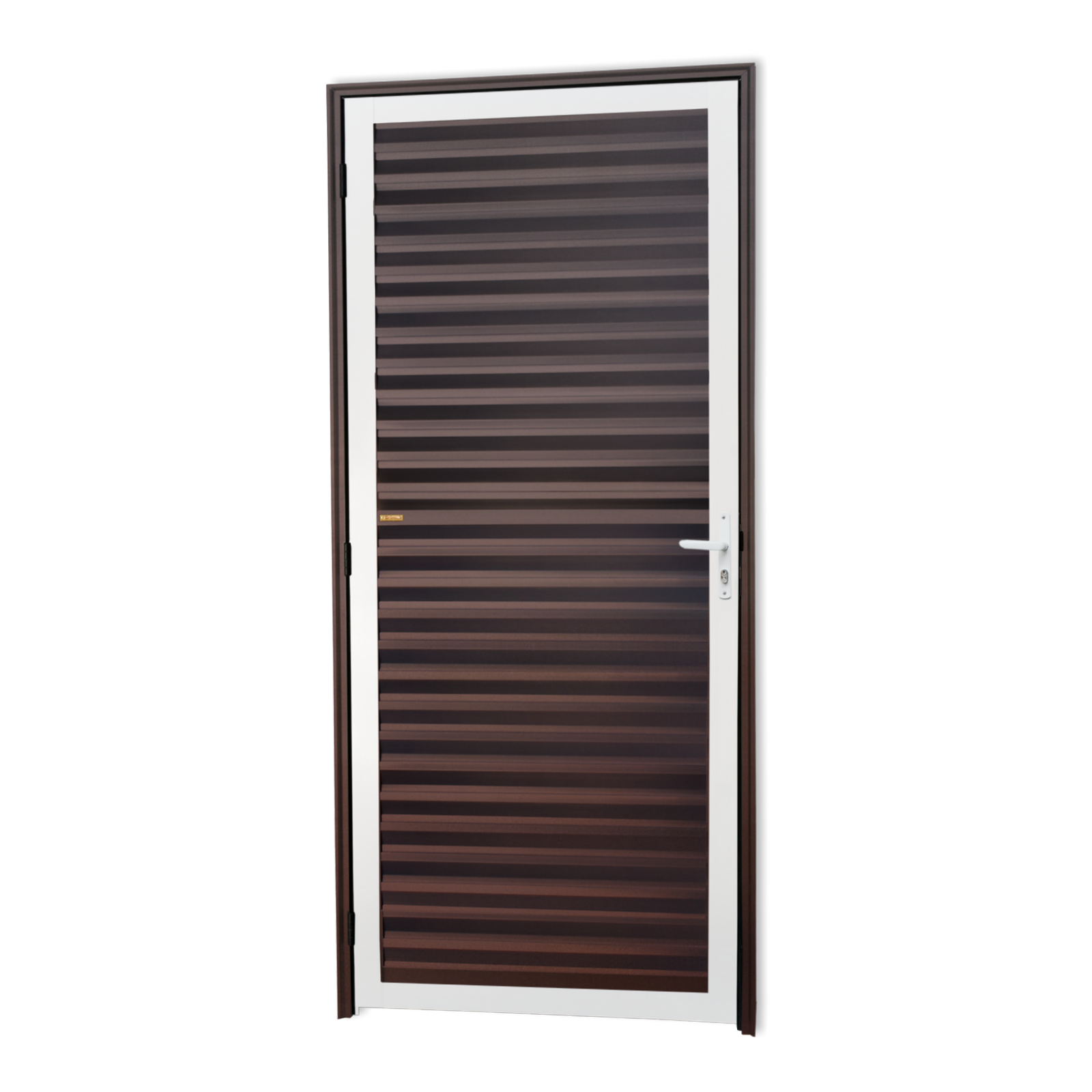 Porta de Alumínio Fechada Linha Super-25 mix corten