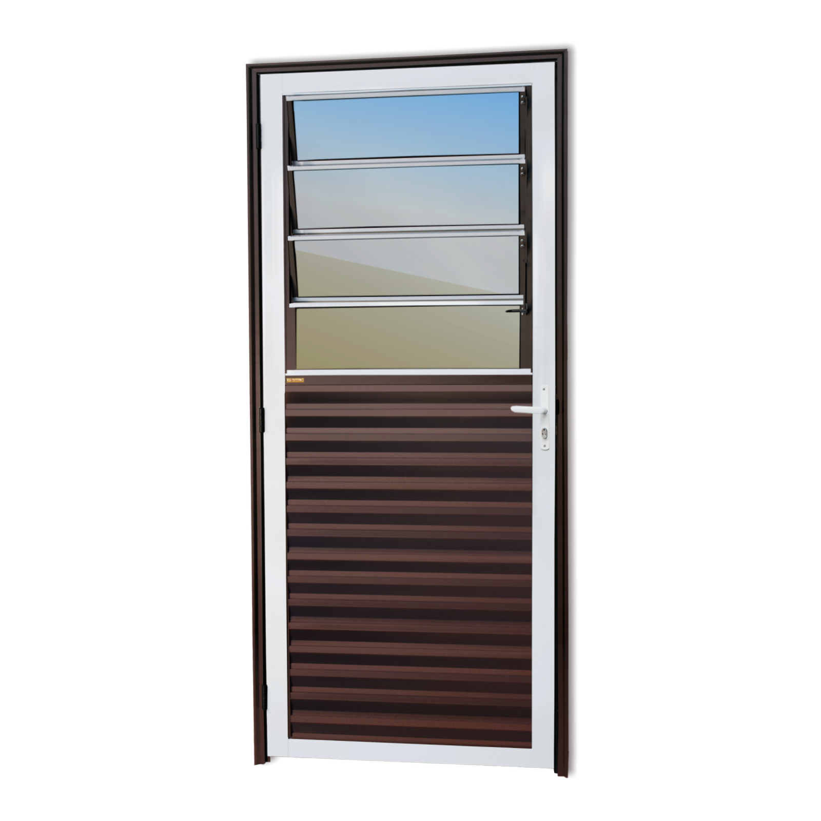 Porta de Alumínio Basculante Linha Super-25 mix corten