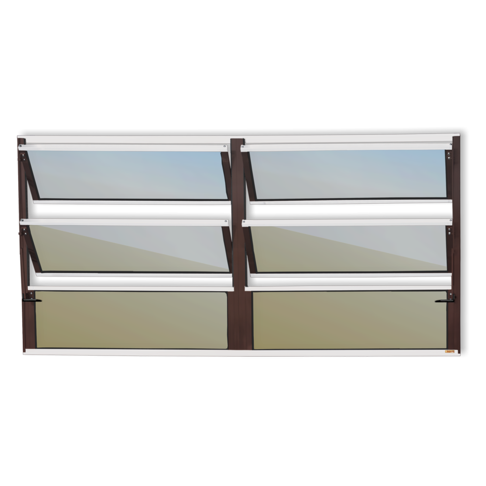 Basculante de Alumínio Plus 2 seções (2F+4M) mix corten