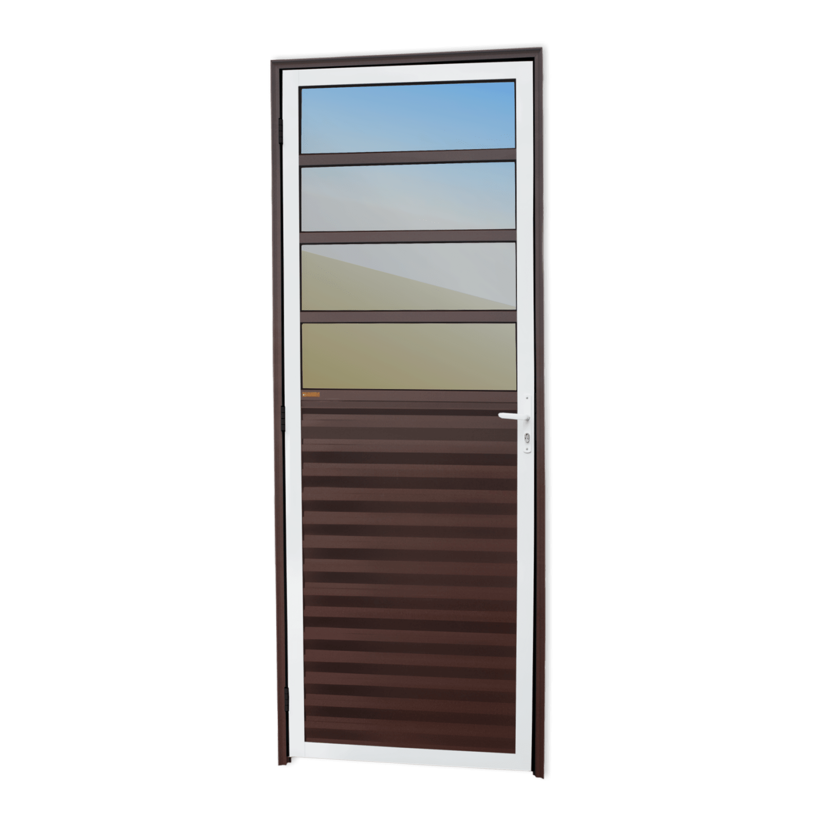 Porta de Alumínio Cozinha Linha L-25 mix corten