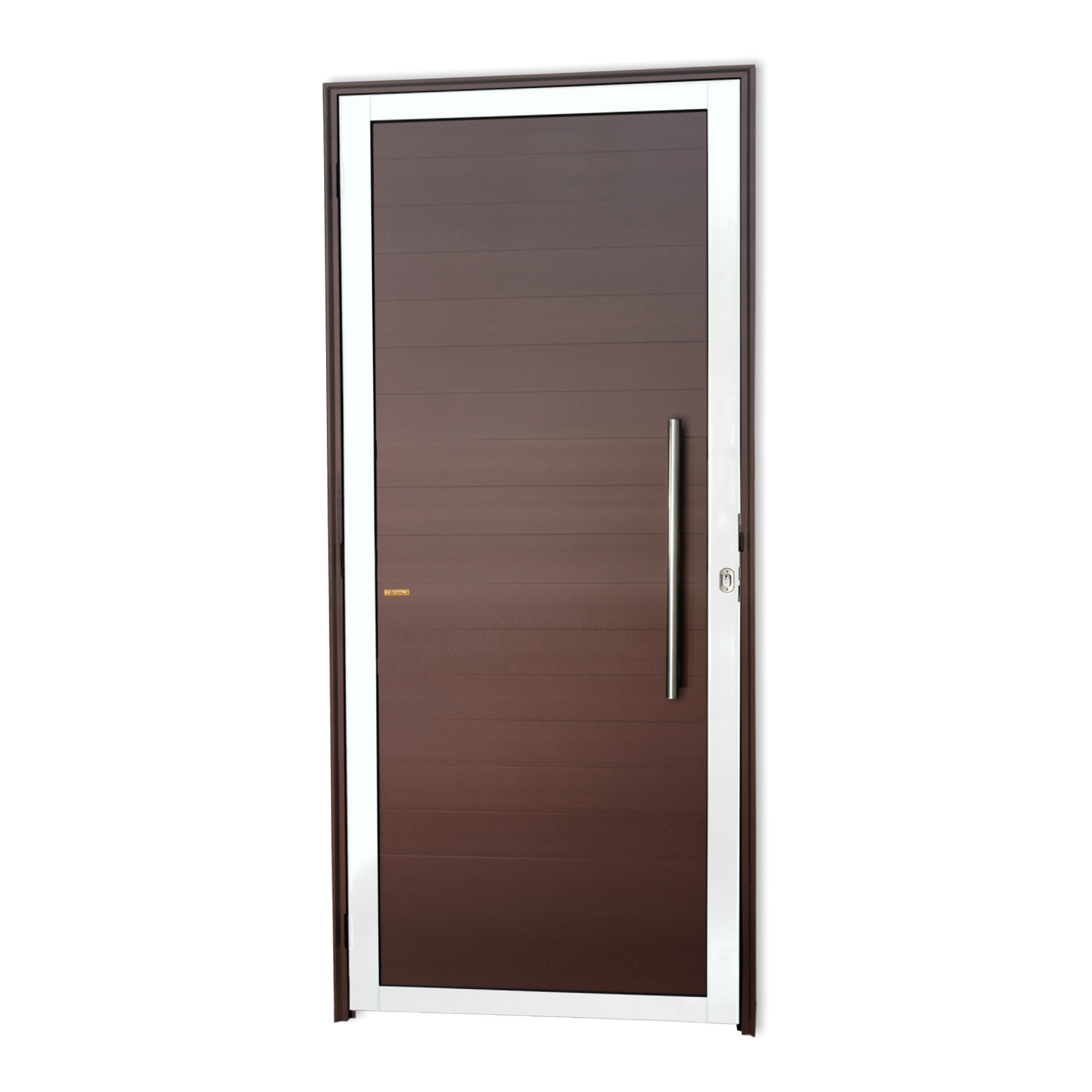 Porta de Alumínio Lambril c/Puxador Linha Super-25 mix corten