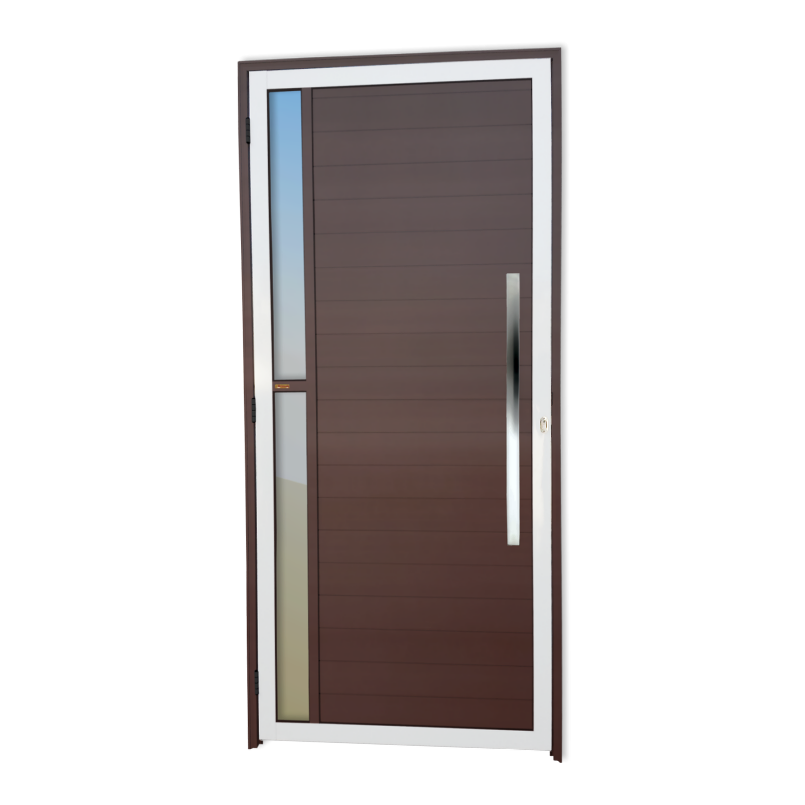 Porta de Alumínio Visione c/Puxador Linha Super-25 mix corten