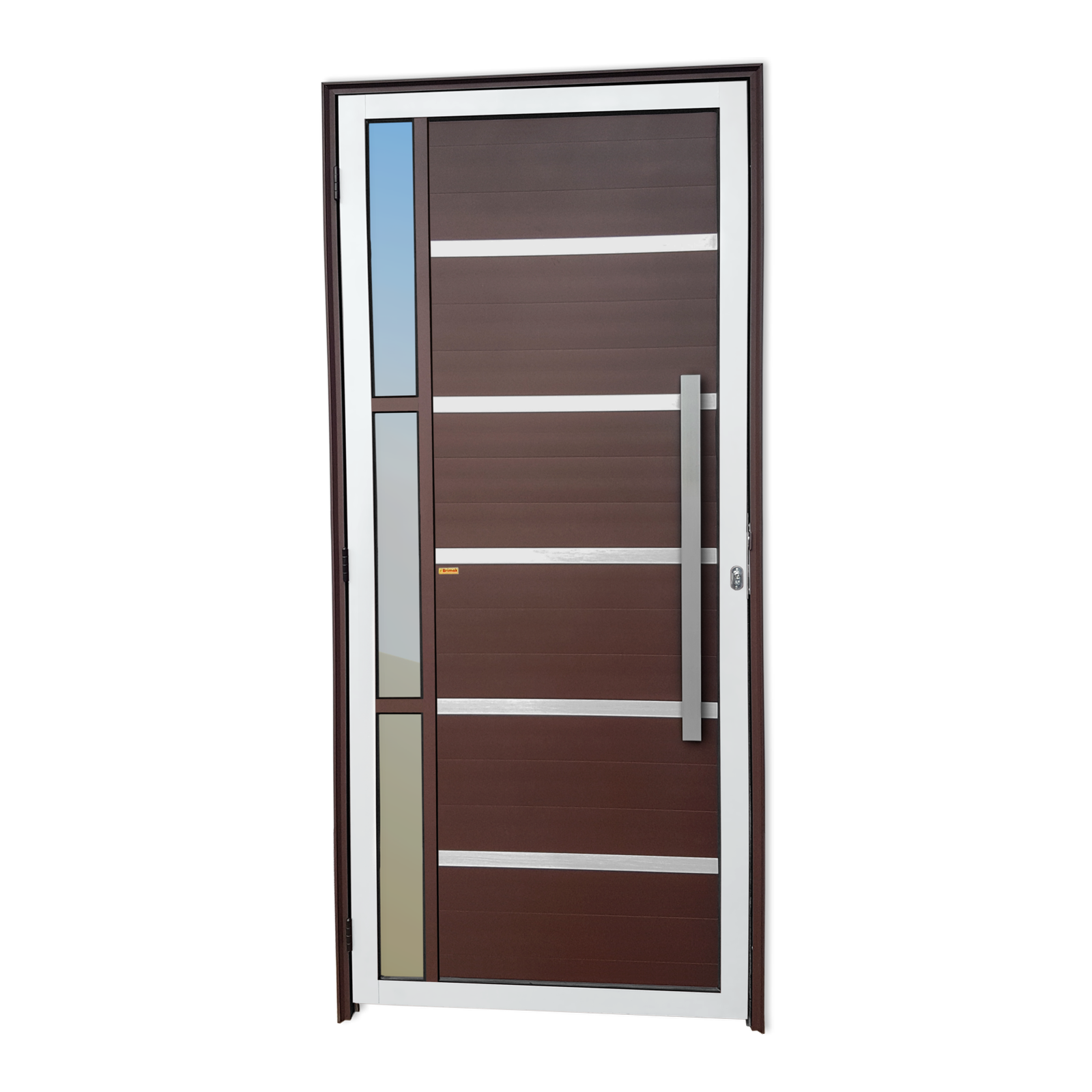 Porta de Alumínio Miraggio c/Puxador Linha Super-25 mix corten