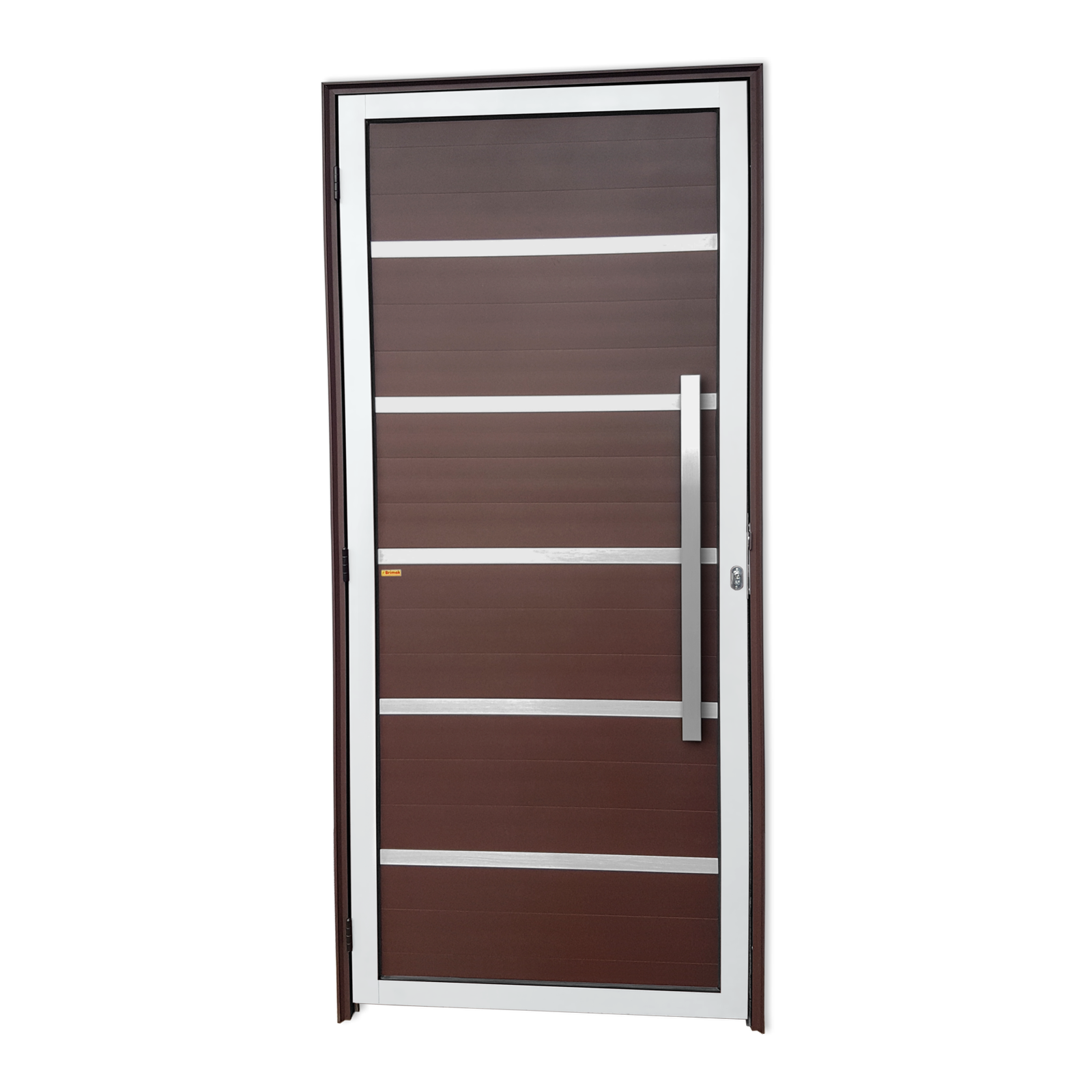 Porta de Alumínio Premium c/Puxador Linha Super-25 mix corten