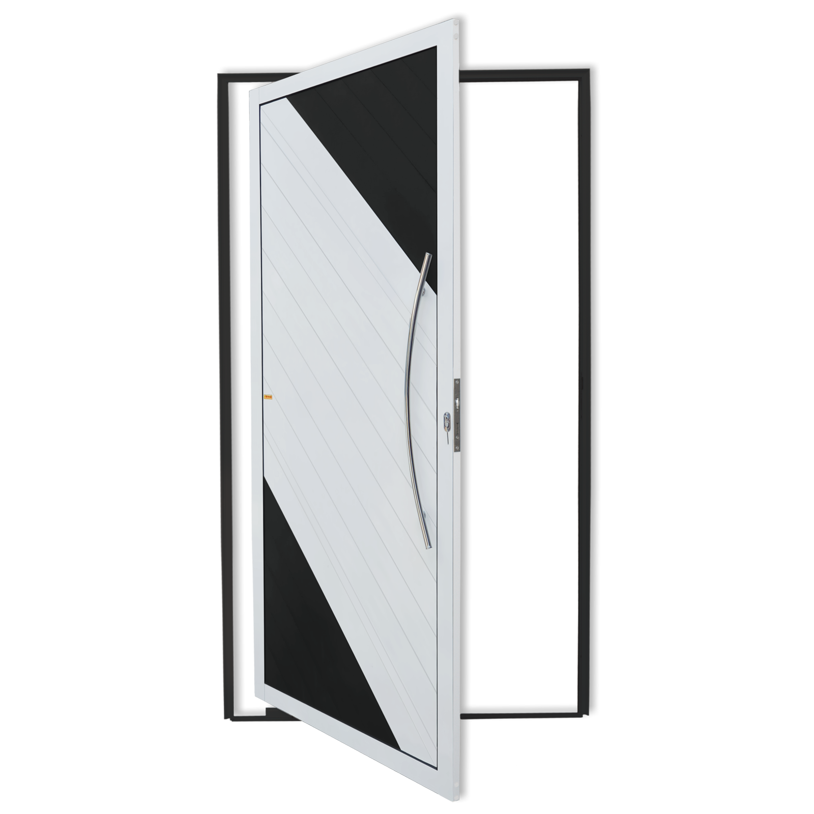 Porta Pivotante de Alumínio Savana c/Puxador Linha Super-25 mix preto