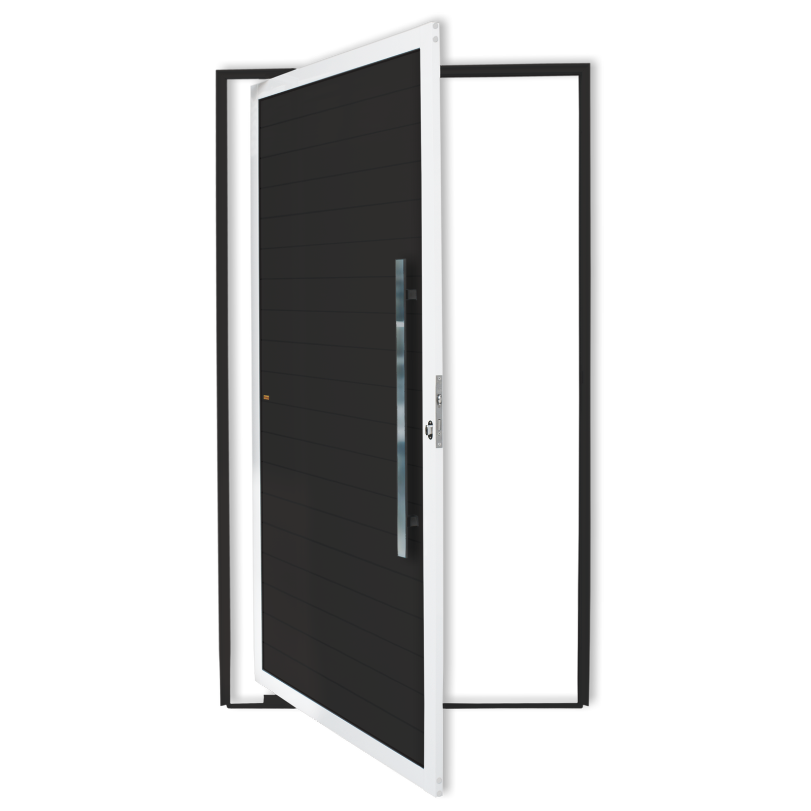 Porta Pivotante de Alumínio Lambril c/Puxador Linha Super-25 mix preto