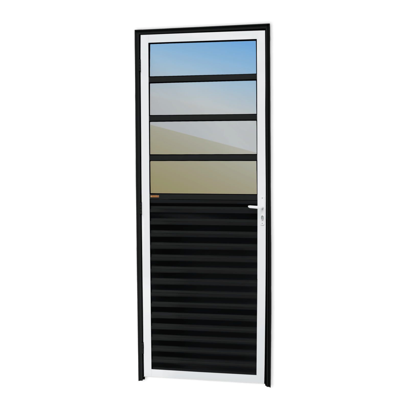 Porta de Alumínio Cozinha Linha L-25 mix preto