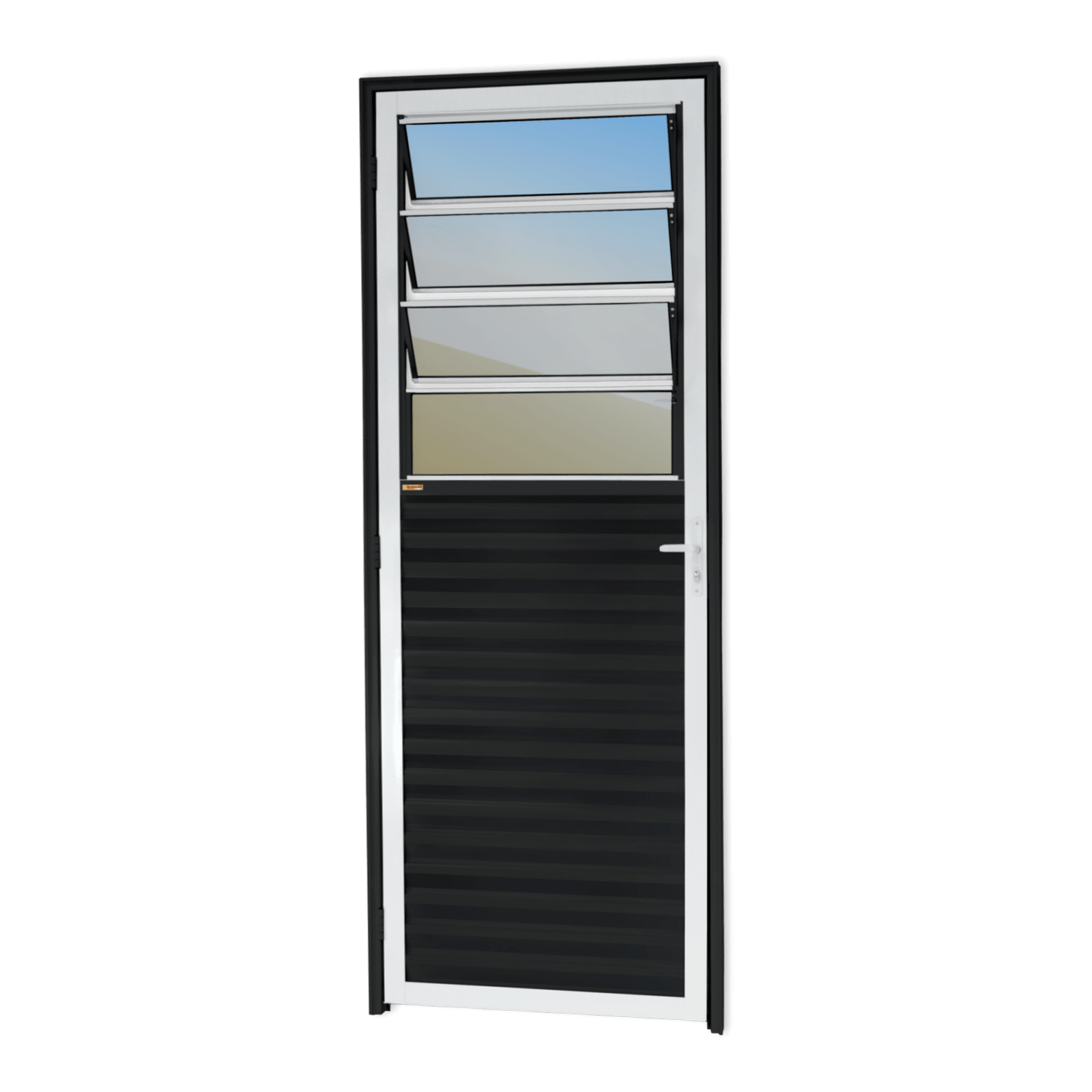 Porta de Alumínio Basculante Linha L-25 mix preto