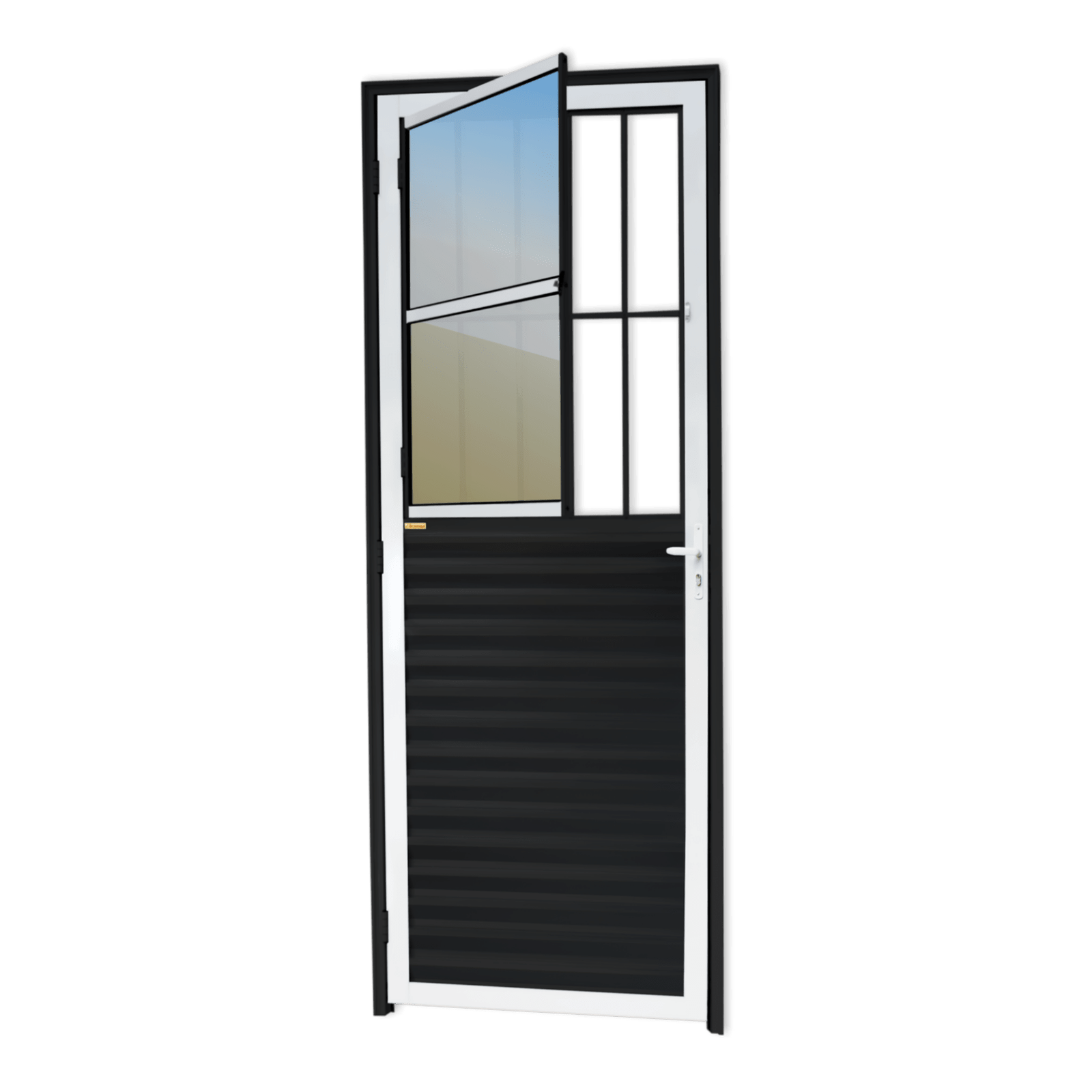 Porta de Alumínio Sala Linha L-25 mix preto